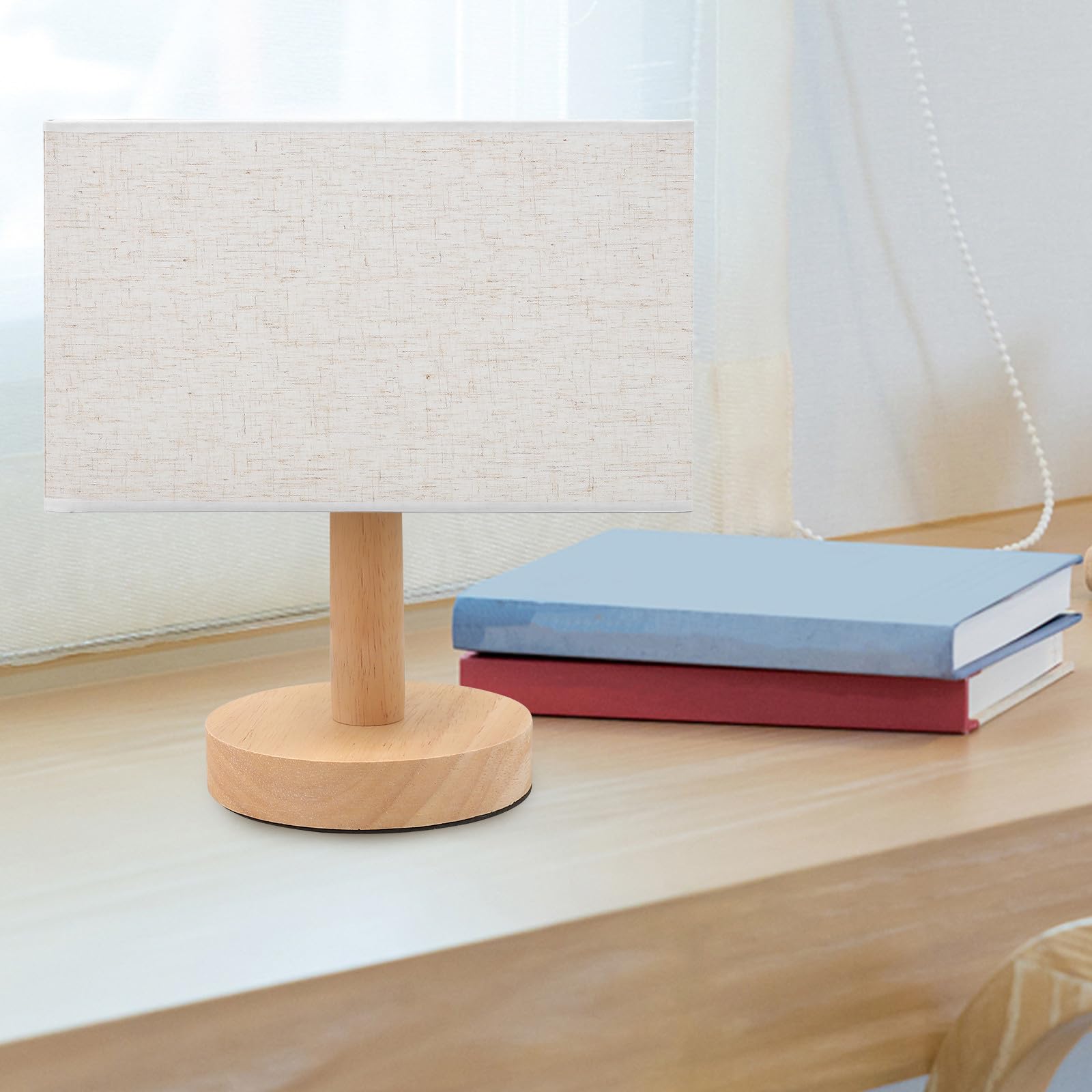 Paralume Rettangolare in Stoffa per Lampada da Tavolo E27 Beige | Installazione Semplice, Effetto Decorativo, per Camera da Letto e Studio