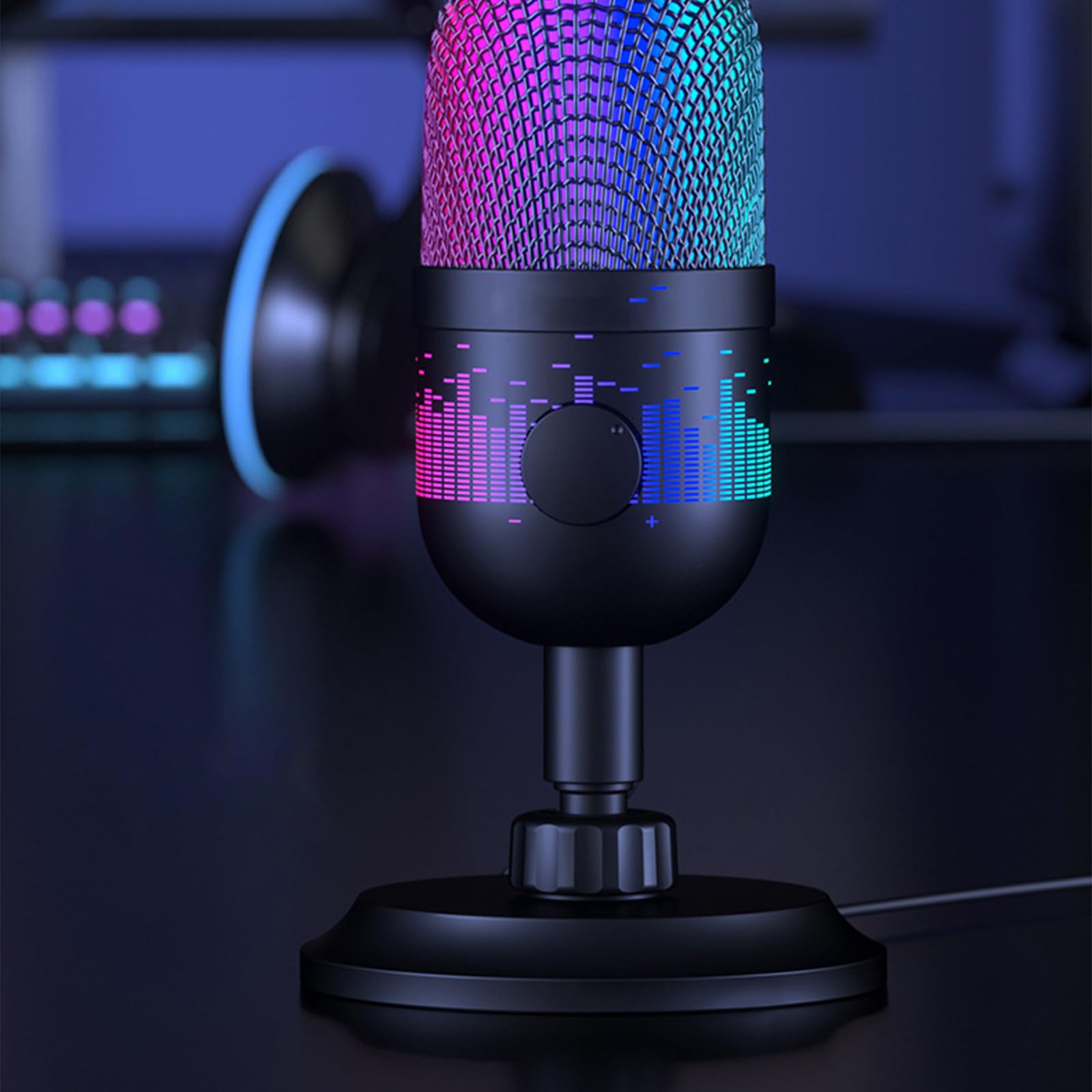 Microfono USB con illuminazione a LED per giochi e streaming, compatibile con PC, computer, console di gioco, accessori per computer