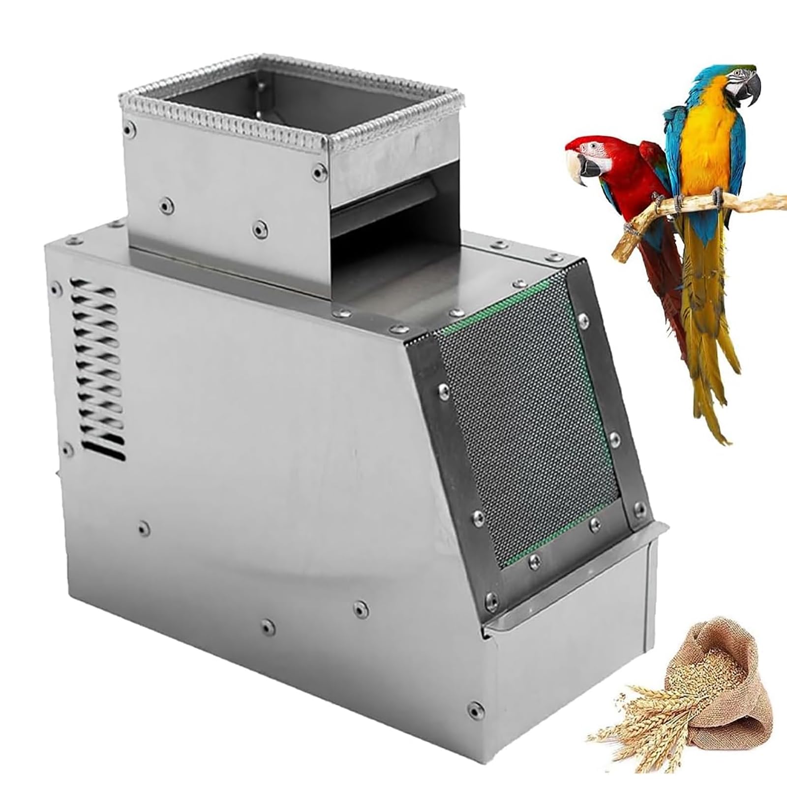 Séparateur de grains électrique inox avec guide de décharge pour tri précis