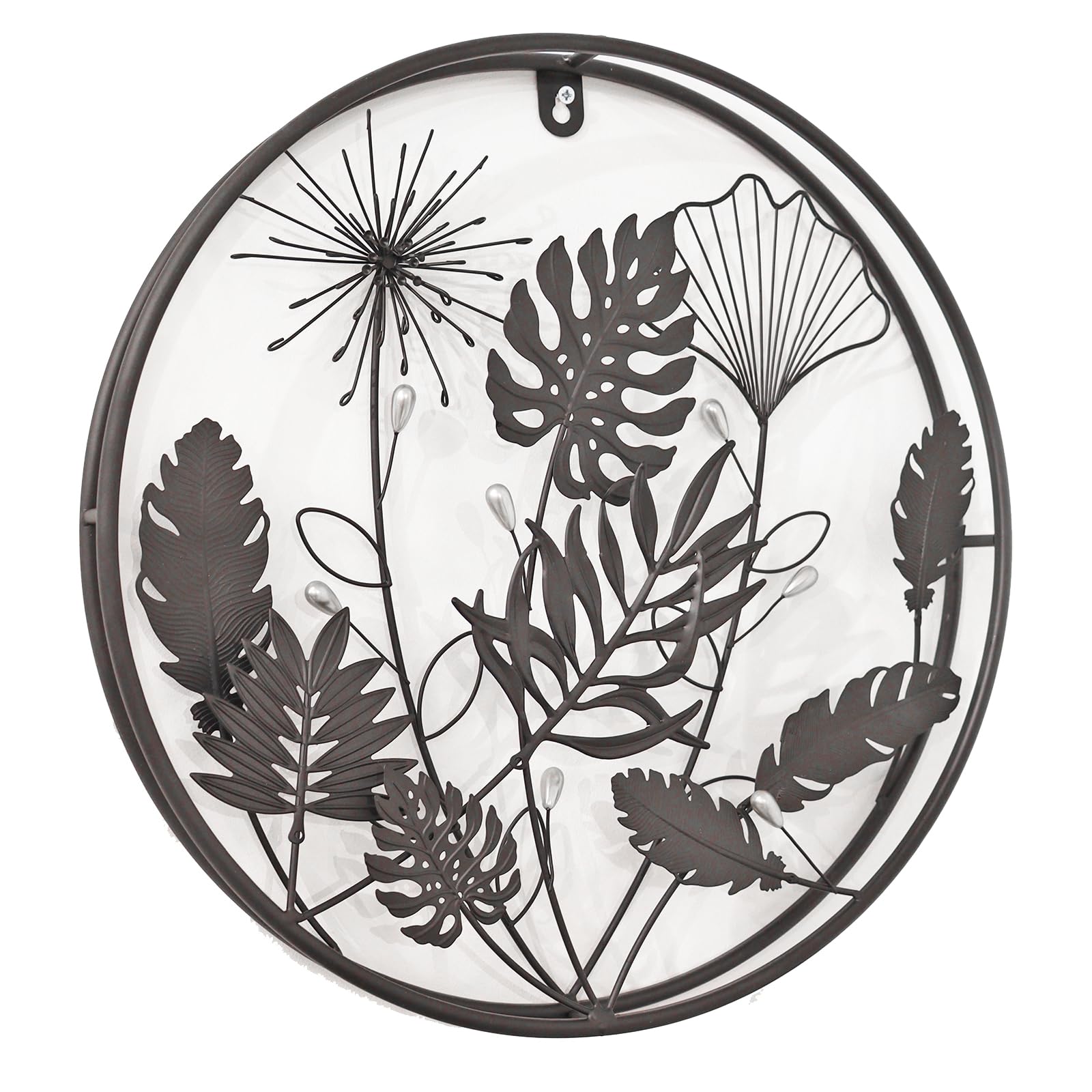 Primus Home & Garden Black Primus Circle Floral 3D Wall Décor