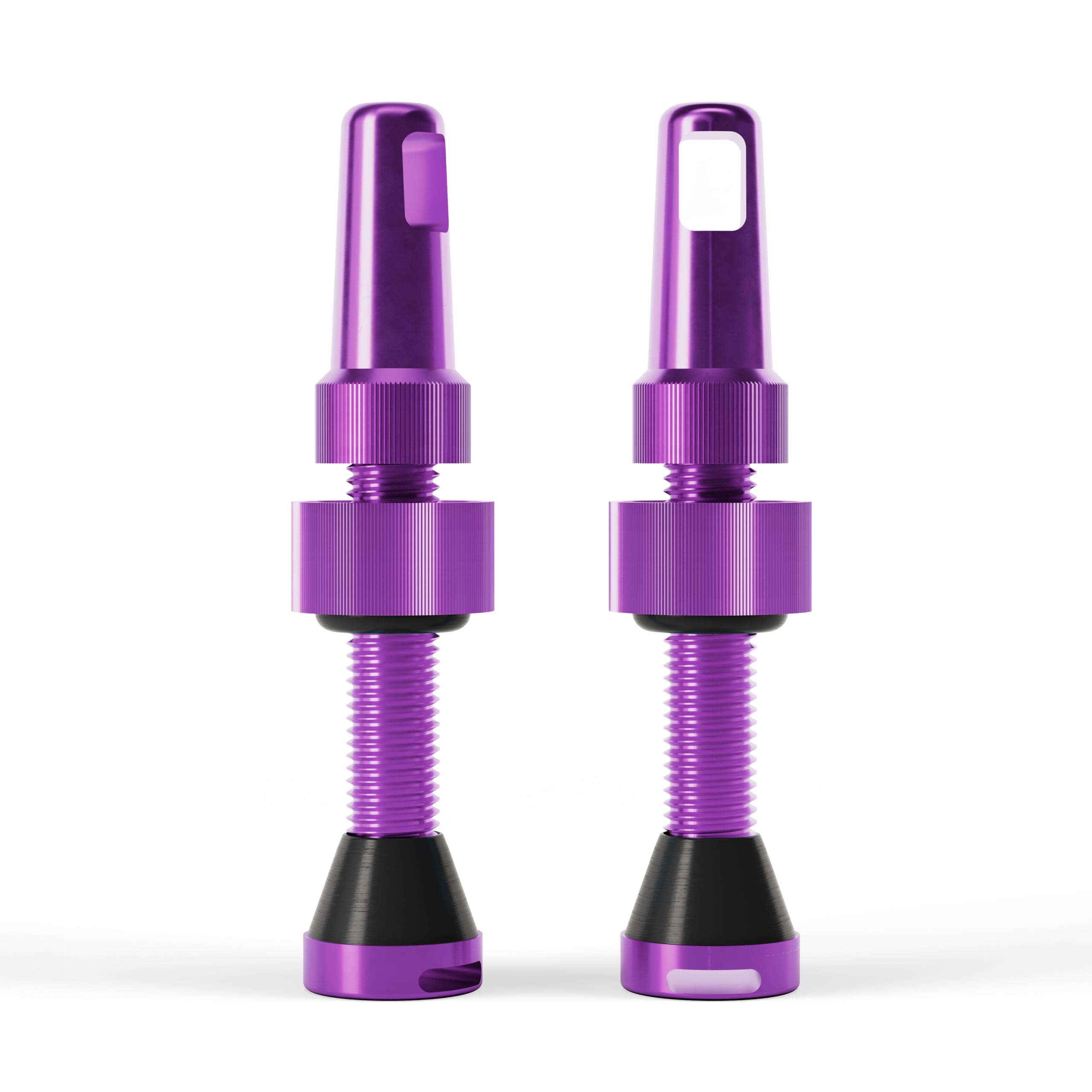 PMP Valvole Tubeless mtb Universali con strumento di rimozione core integrato | Base conica compatibile con mousse | Ghiera maggiorata per l'utilizzo senza attrezzi | Presta standard | 50 mm.