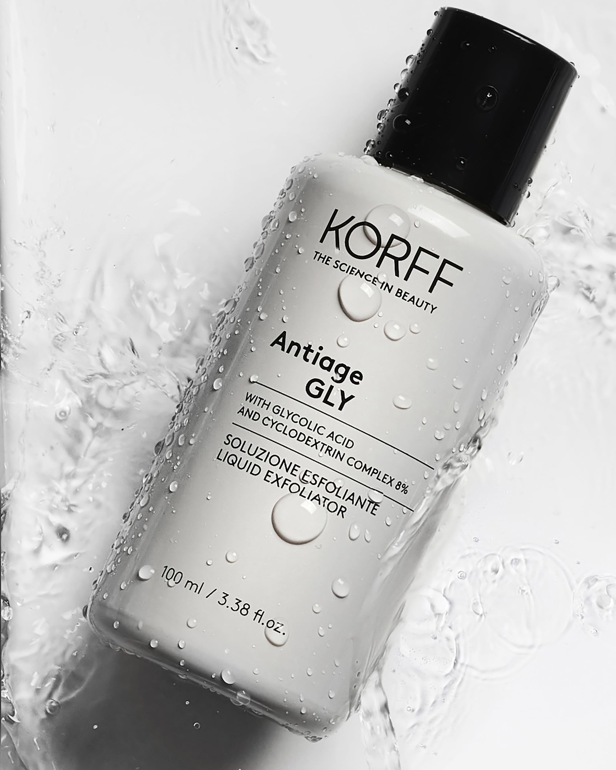 Korff Antiage Gly Soluzione Esfoliante, con un Complesso di Acido Glicolico, Favorisce il rinnovamento Cutaneo, per tutti i Tipi di Pelle, Confezione 100ml