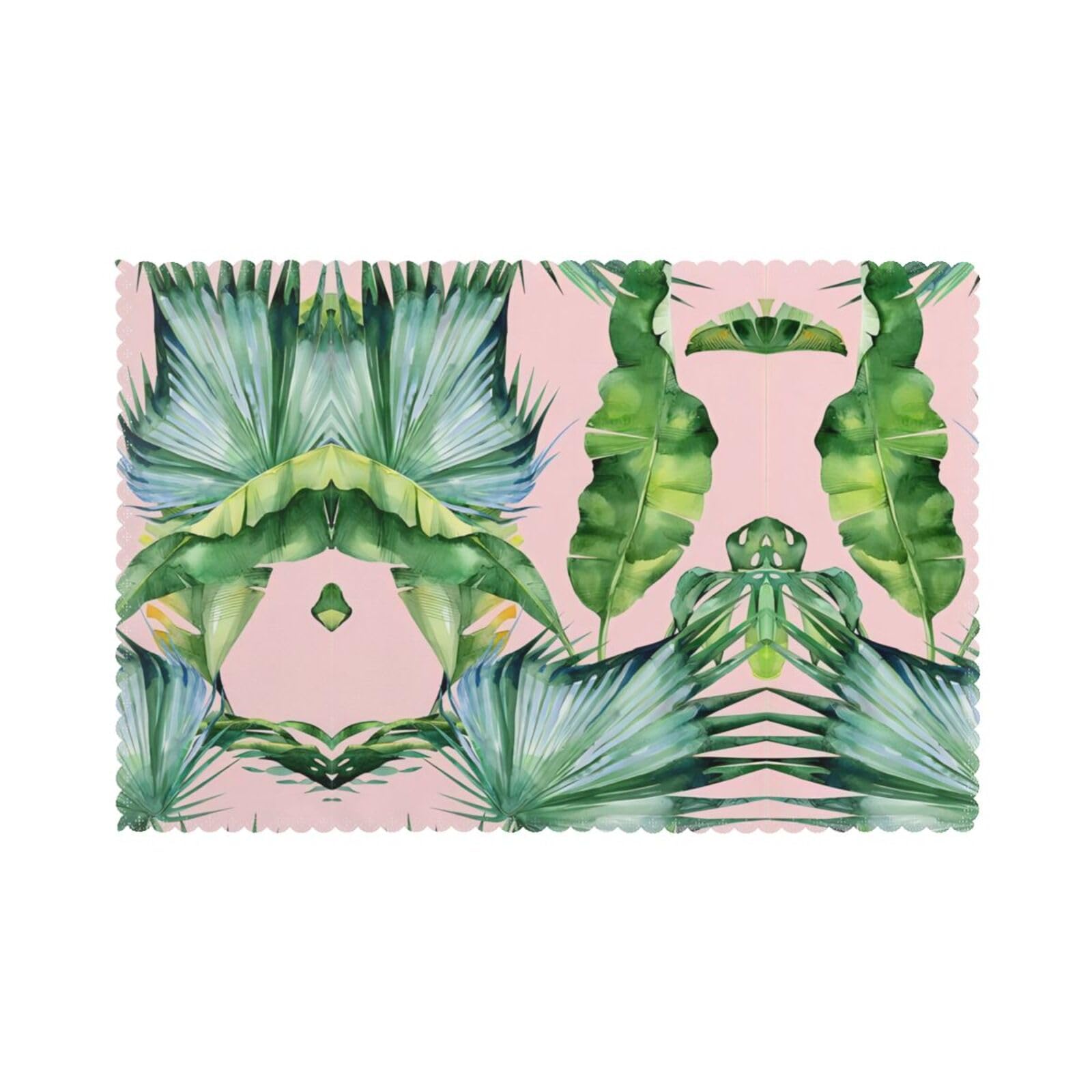 Fresh banana leaves Printed table mat set (6 pieces) - Aesthetic upgrade for family gatherings and hotel banquets