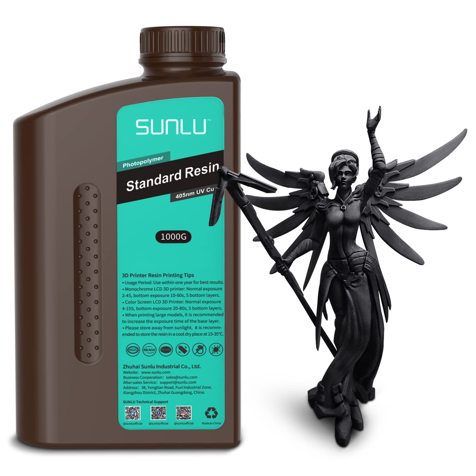 Buy SUNLU 3D Printer Resin 1KG, 405nm UV Curing Standard Photopolymer
