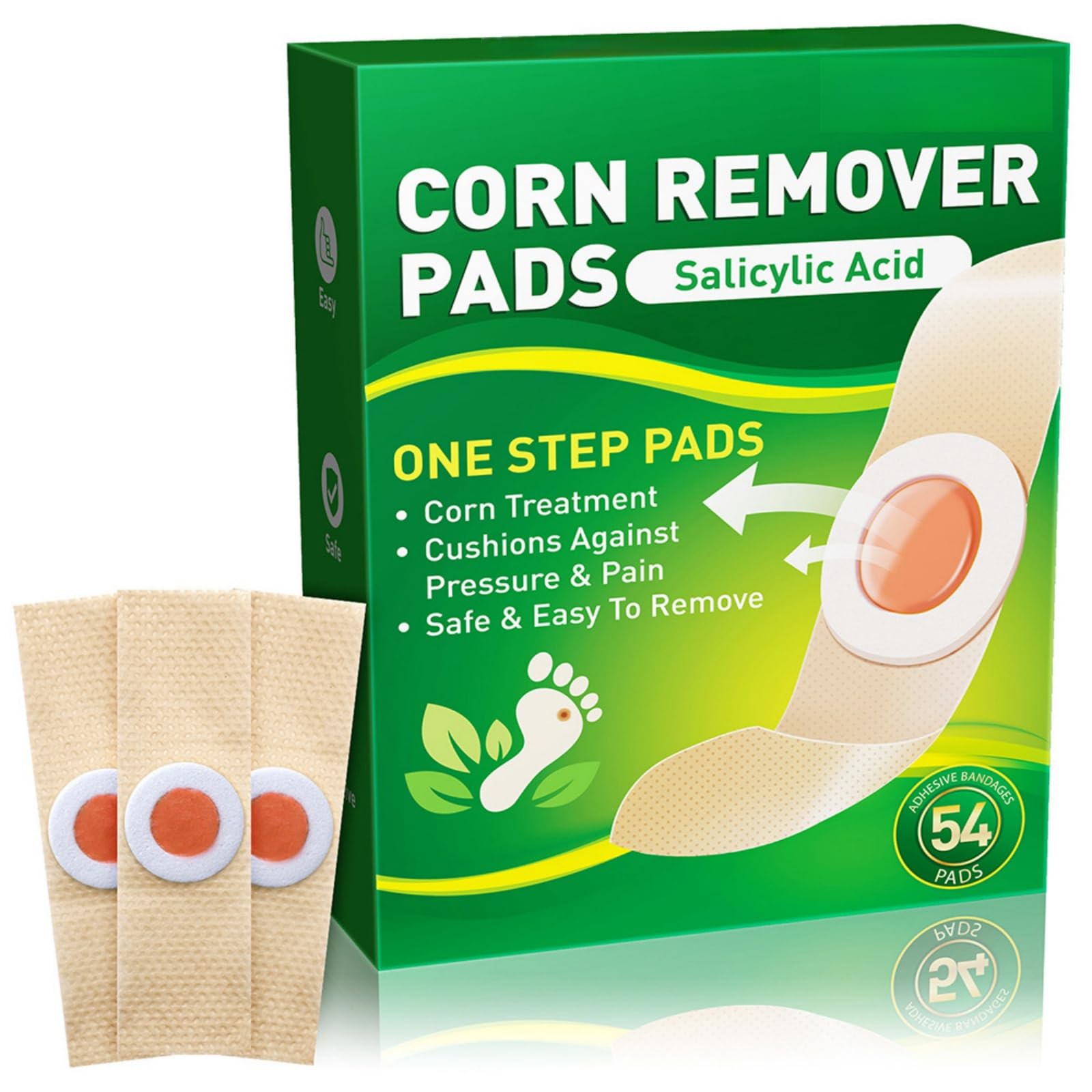 Sponsored Ad – Corn Remover Pads - 54 Count Foot Care Treatment for Corns & Calluses - Gentle & Effective Skin Repair for Smooth Skin - Wart, Callus, & Blister Removal with Cleaning Formula - Home Pedicure