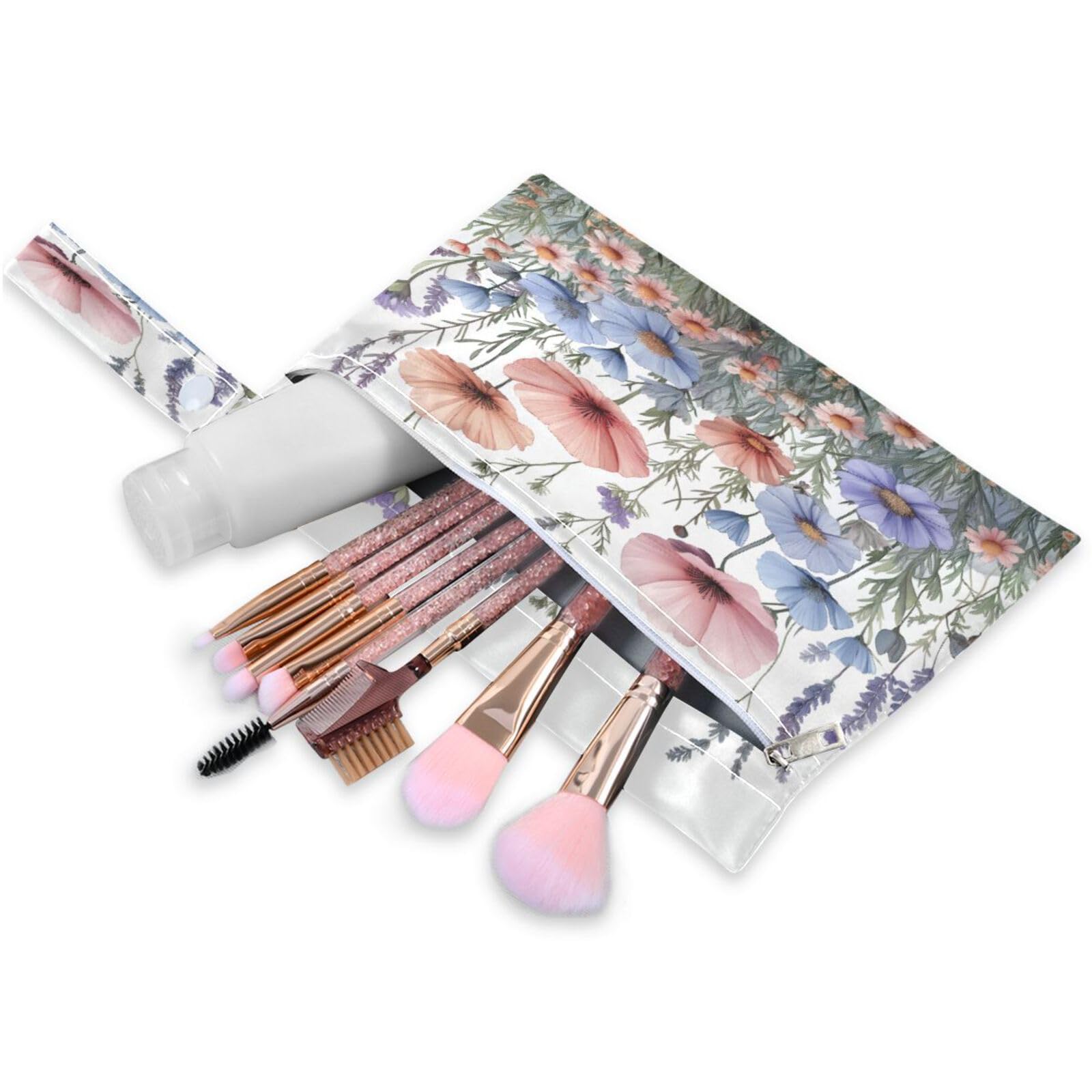 ATTX Herbal Wildflowers Wet Dry Bags 2-Pack - Reusable Cloth Diaper Storage for Travel, Beach & Gym | Multi-Use Waterproof Bags for Swimsuits, Baby Clothes, Sports Gear#167