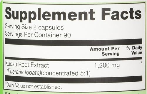 Miniatura 4 de Extracto de raíz de Vitacost Kudzu - 1200 mg por porción - 180 cápsulas