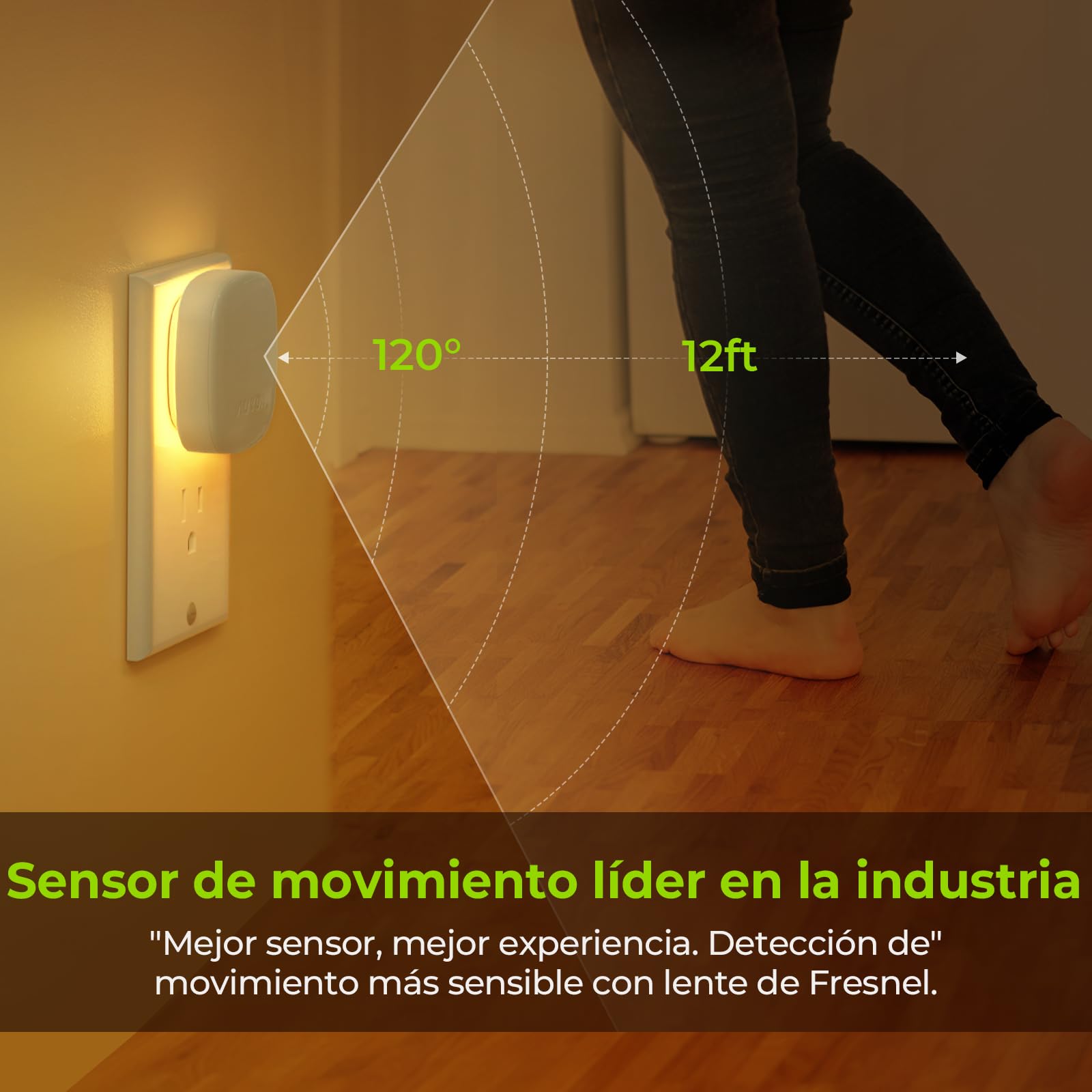 AUVON Luz Nocturna Infantil Enchufe con Sensor de Movimiento y Crepúsculo, 2 Piezas, Color Ajustable 1-50 lm
