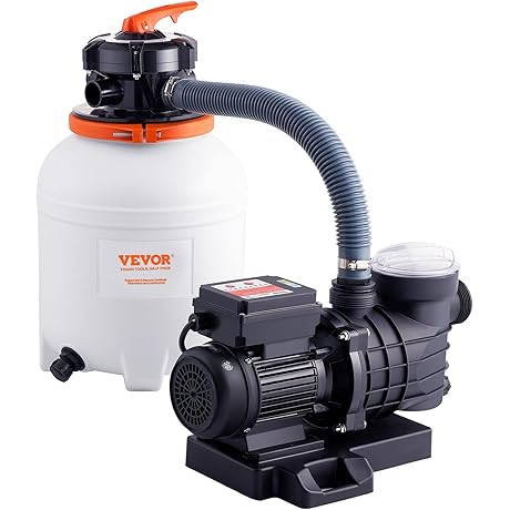 VEVOR 3000GPH Sand Filter Pump for In/Above Ground 12" Pool