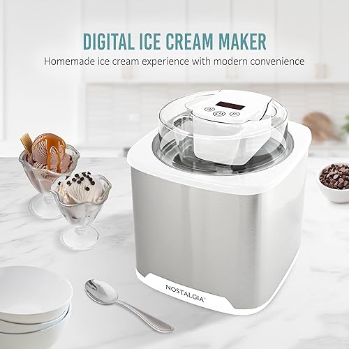 Miniatura 2 de Nostalgia Fabricante de helados eléctrico de 2 cuartos de galón – Haz helado casero, gelato, sorbete y yogur congelado – Sin necesidad de sal/hielo,
