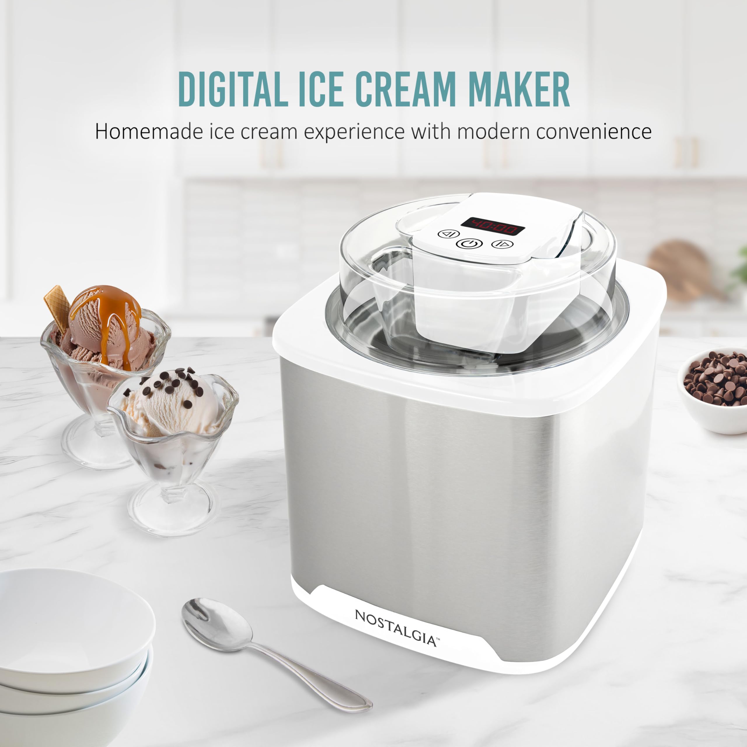 Amazon.com: Nostalgia 2-Quart Electric Ice Cream Maker – Make