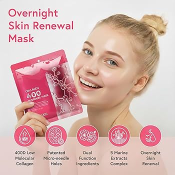 超高級　10枚　プリティスキン　コラーゲン 400 ハイドロゲル  マスク Amazon.com : PRETTYSKIN Korean Hydrogel Sleeping Mask (5
