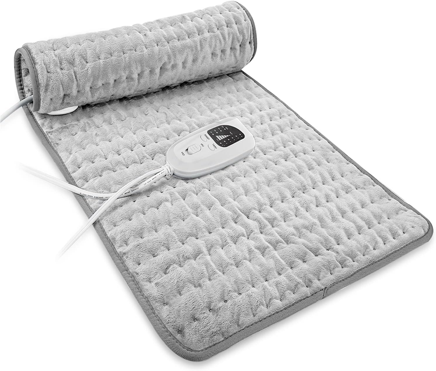Heating Pad Electric Heat Pad, Hot Heated Pad,Multiple Temp and Timer Settings,Suitable for Shoulders, Neck, arms, Abdomen, Back, Legs, etc. (Silver Gray, 24"X12")