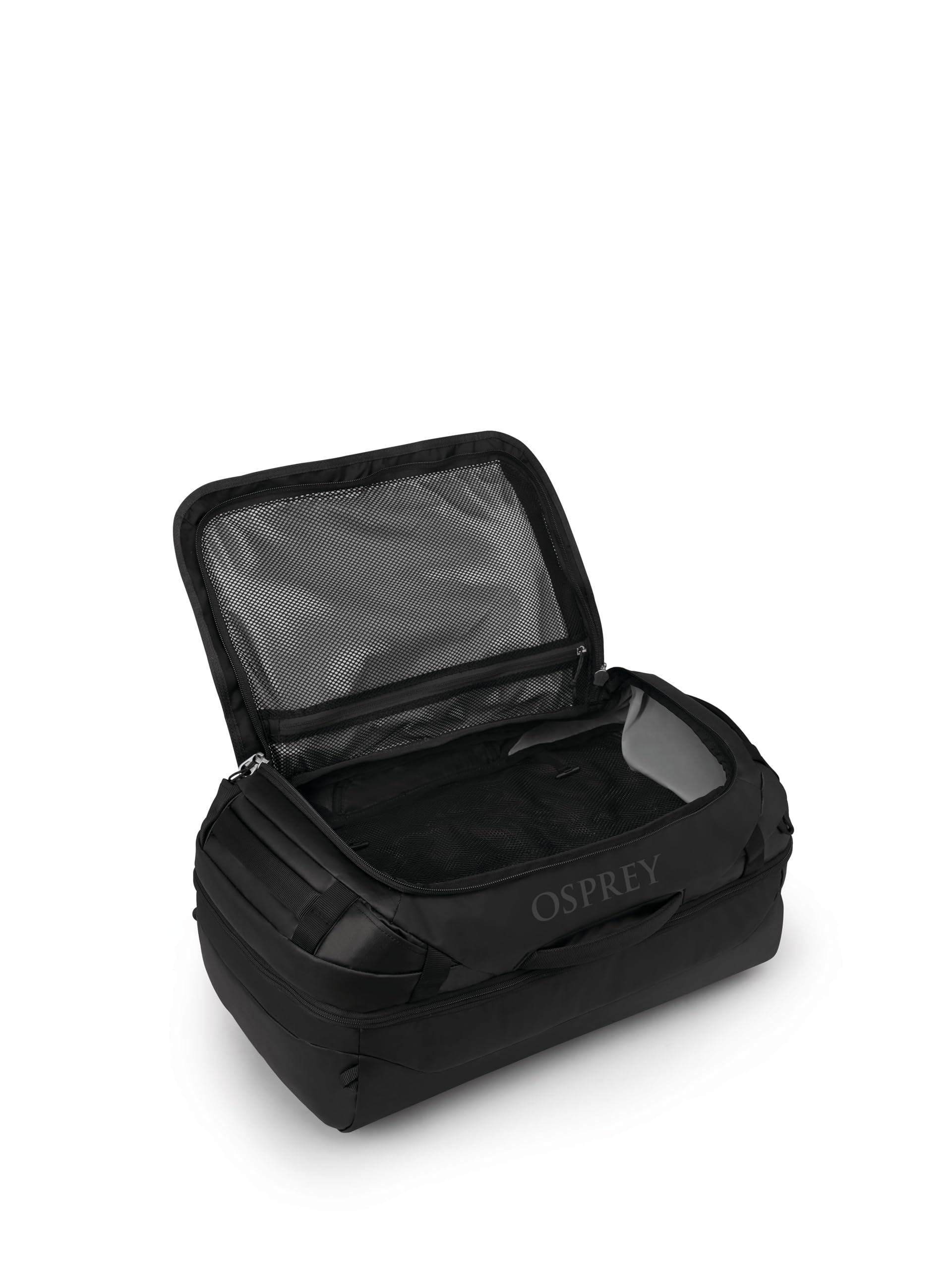 Osprey Transporter Squffel 44L - Trwała, Kwadratowa Dzielona Torba Podróżna, Raven Black