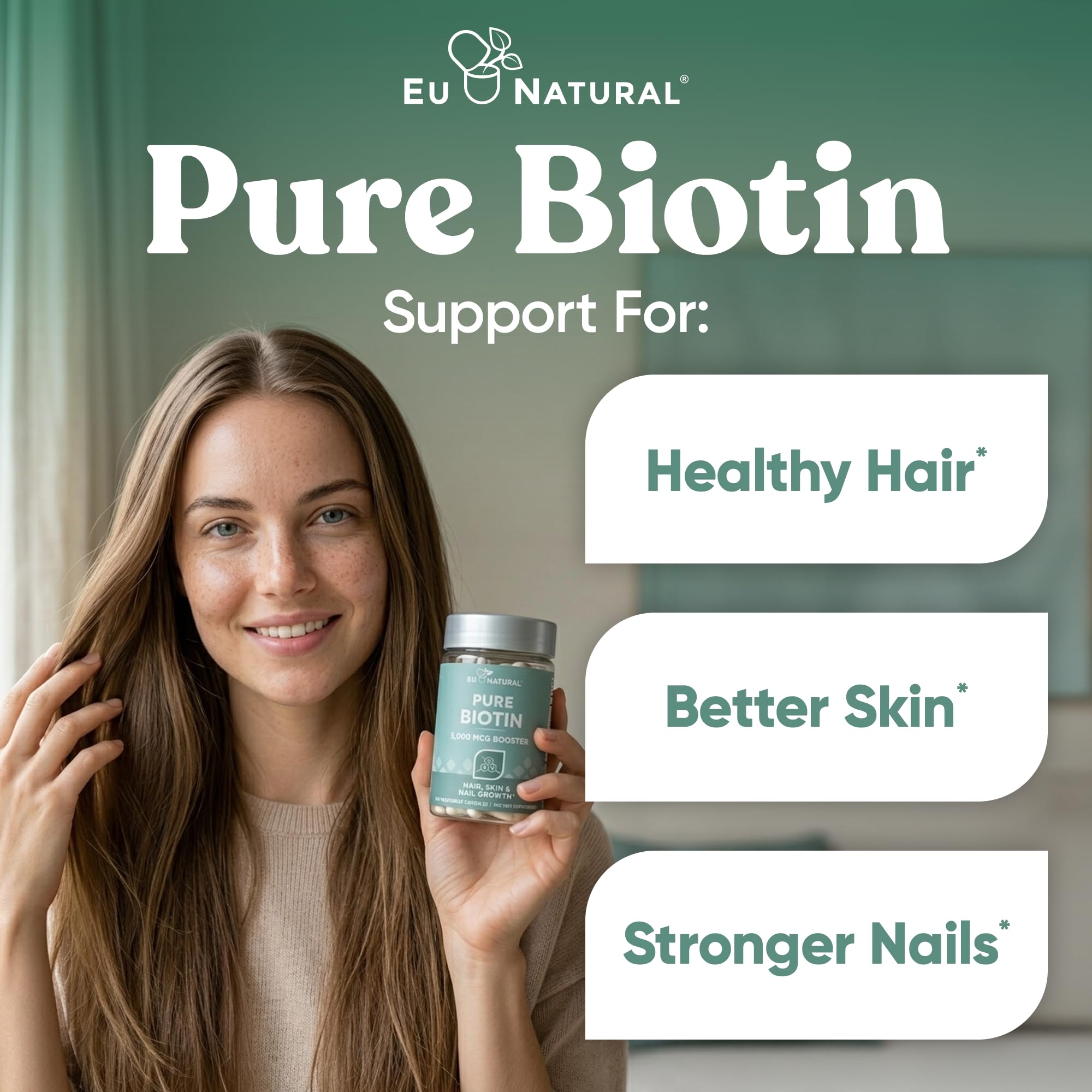 Biotin 5000 mcg Hair Growth Vitamins for Women & Men, 120 Capsules — Amazon image 3