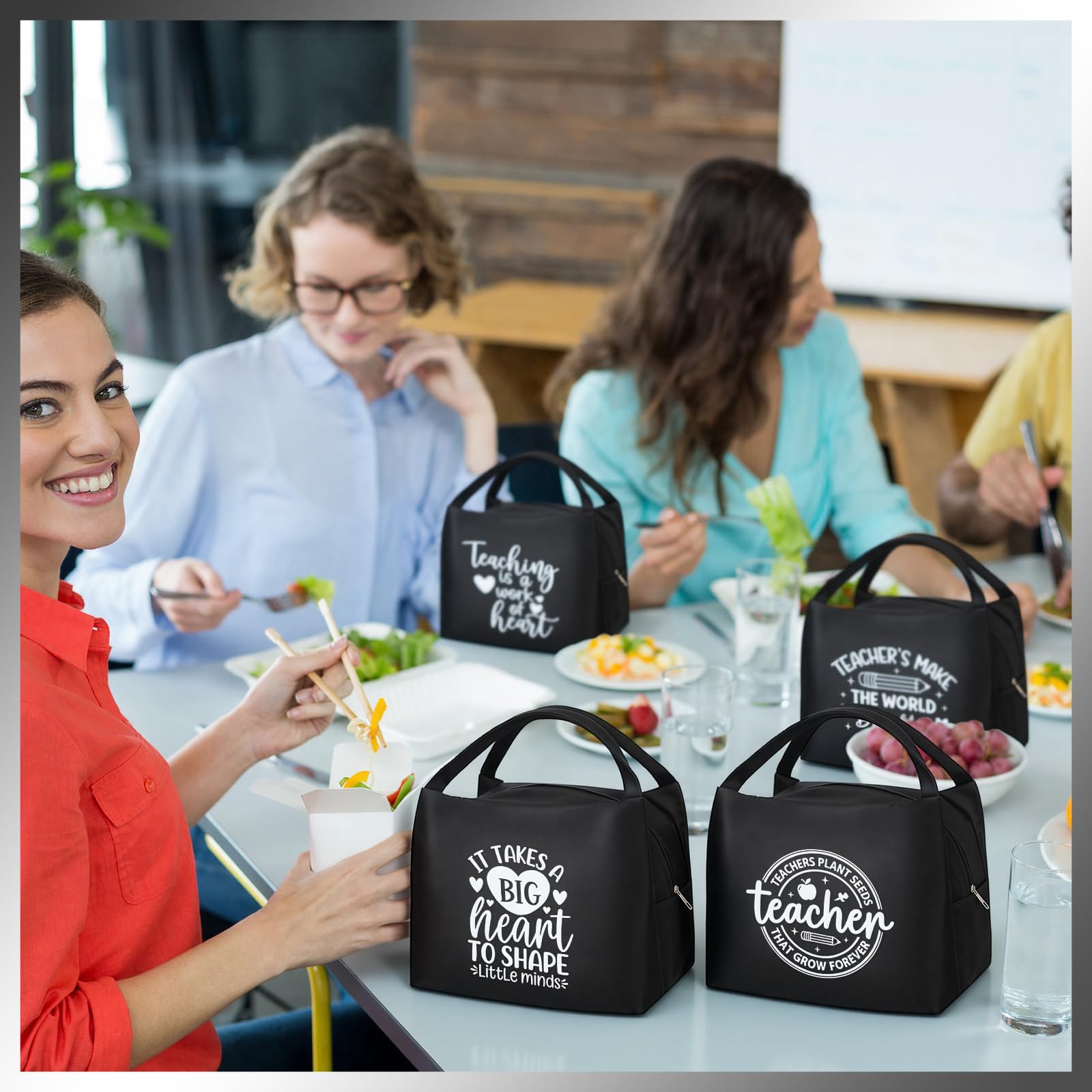 Isolierte Lunchtasche, wiederverwendbar, auslaufsicher, mit Aluminiumfolie innen, wasserdicht, Geschenk für Männer und Frauen (einfach)