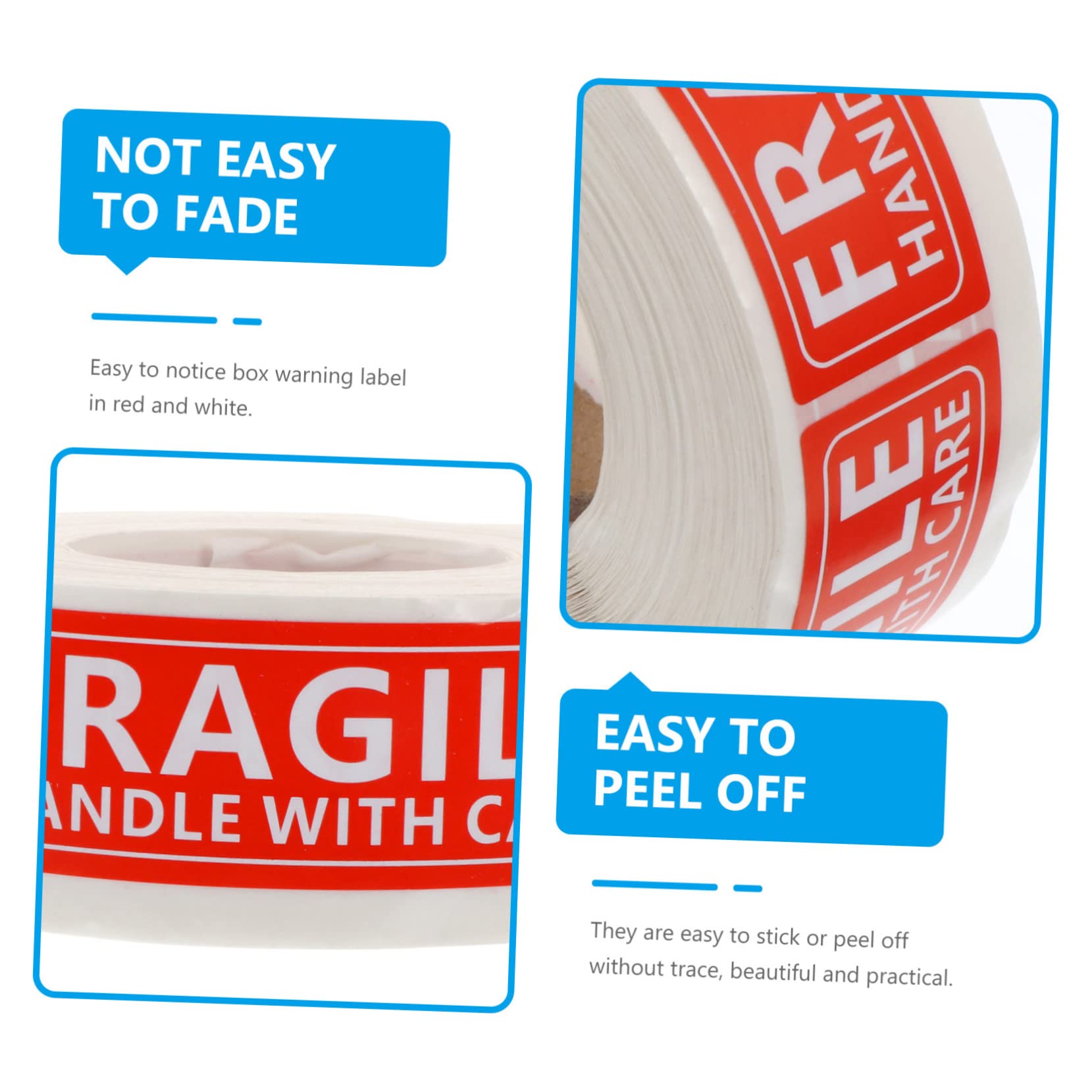 Tofficu 2rotoli Etichetta Adesiva Fragile Maneggiare Con Per Spedizioni e Imballaggi Sicuri Facile Applicazione Su Superfici Lisce Design Autoadesivo Per Risparmio Versatile Uso