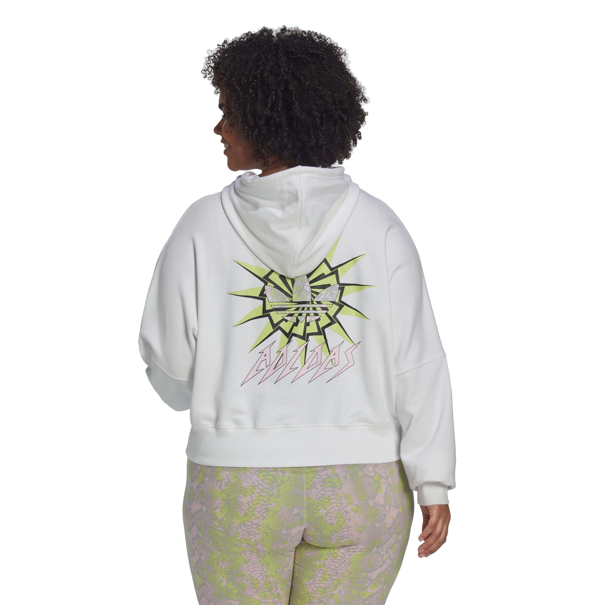 adidas Originals Sudadera corta con capucha para mujer de talla grande
