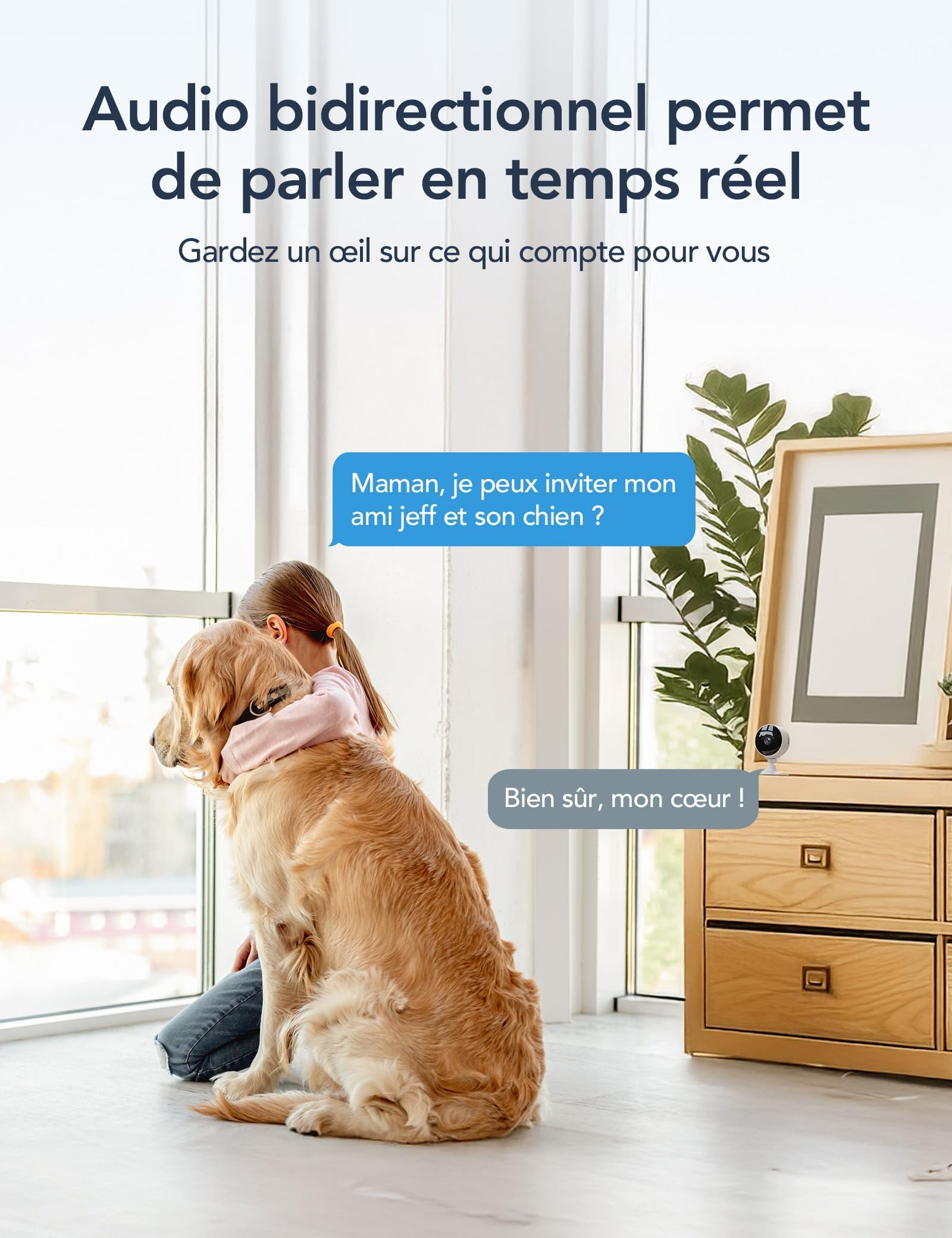 GNCC 4 Pack Camera Surveillance WiFi Interieure pour Bébé/Animaux, 2,4GHz | 1080P HD, Vision Nocturne Infrarouge, AI Détection de Mouvement & Sonore, Audio Bidirectionnel, Alexa/Google, SD Local/Cloud