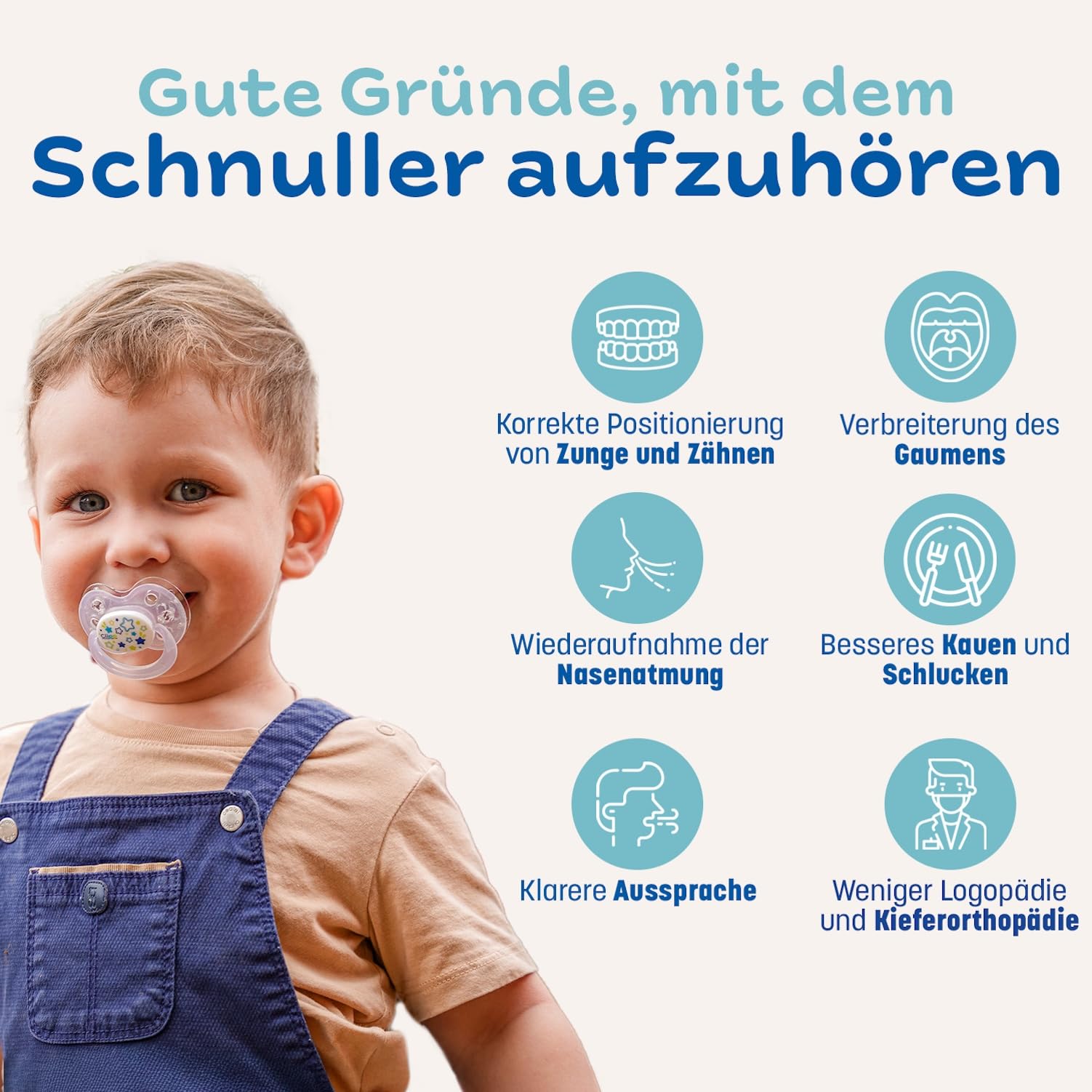 CLIPP Set – Entwöhnungsschnuller Sterne + 5 Entwöhnungsschilde zur schrittweisen Abgewöhnung + Gebrauchsanweisung – Spielerisch, einfach & sanft – Patentiert – Entworfen in Frankreich – Ab 2