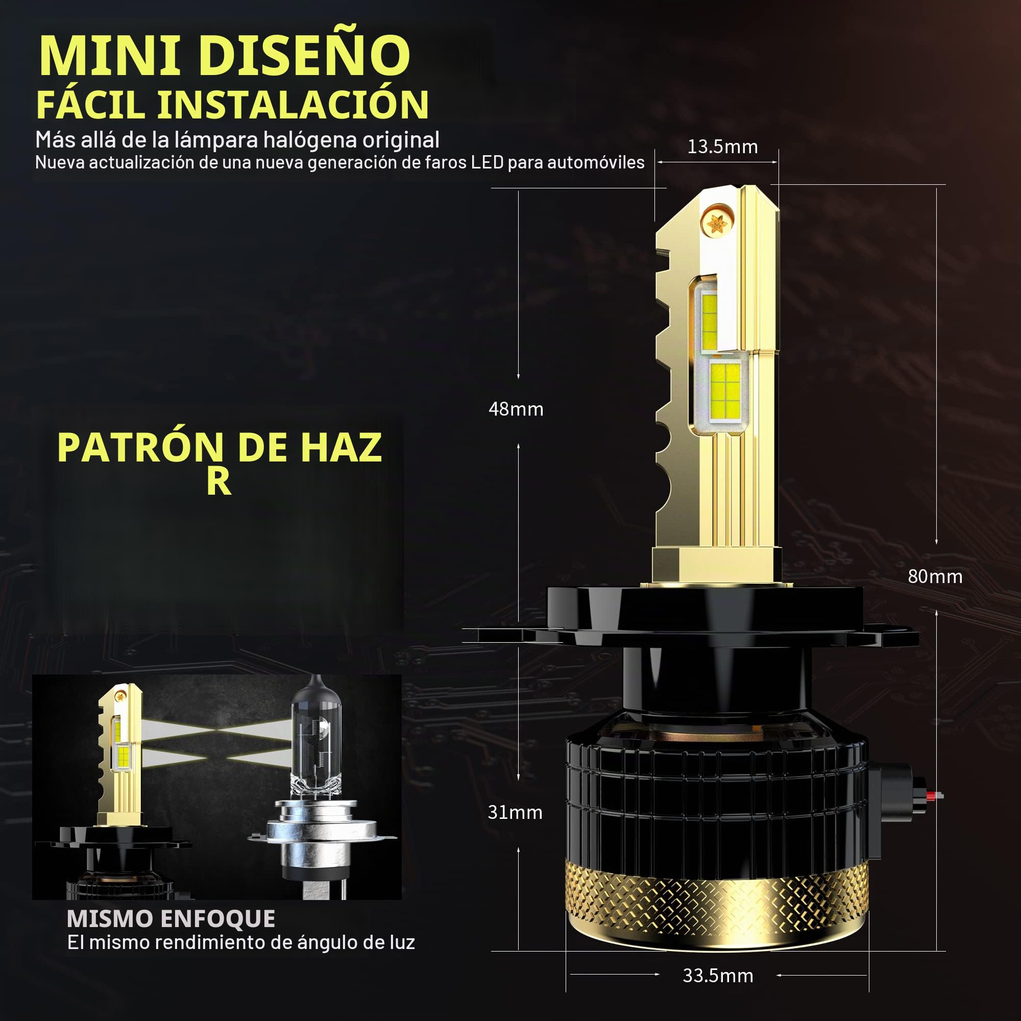 D-Lumina H4 Bombilla LED para Faros Delanteros Canbus sin Errores