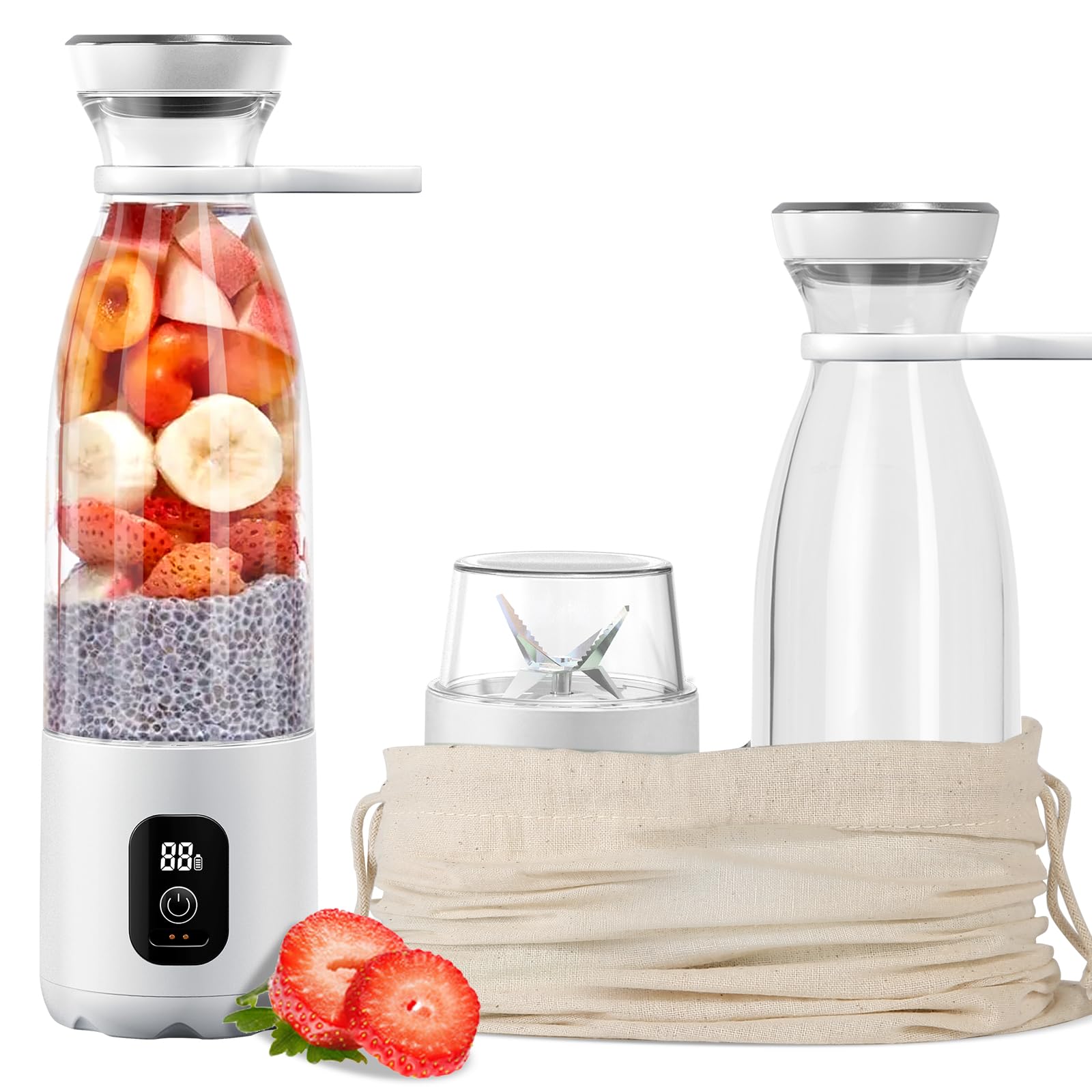 leegoalPortable Mixer, 300 W, Personal Mixer for Shakes and Smoothies, 3 x More Powerful Than Most Mini Mixers with Better Blend, Frozen Fruits with 20 oz USB Mixer Bravo (4th Generation,