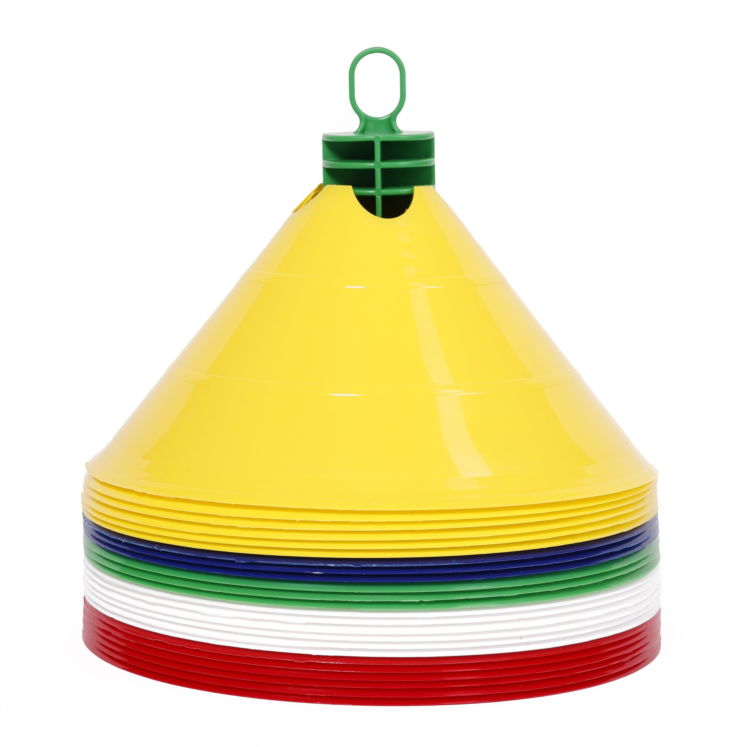 Italveneta Didattica Set Delimitatori/Coni Maxi per Allenamento Sportivo, 12 Pezzi Multicolore, Flessibili e Resistenti, con Raccoglitore Pratico, Ideali per Interni ed Esterni