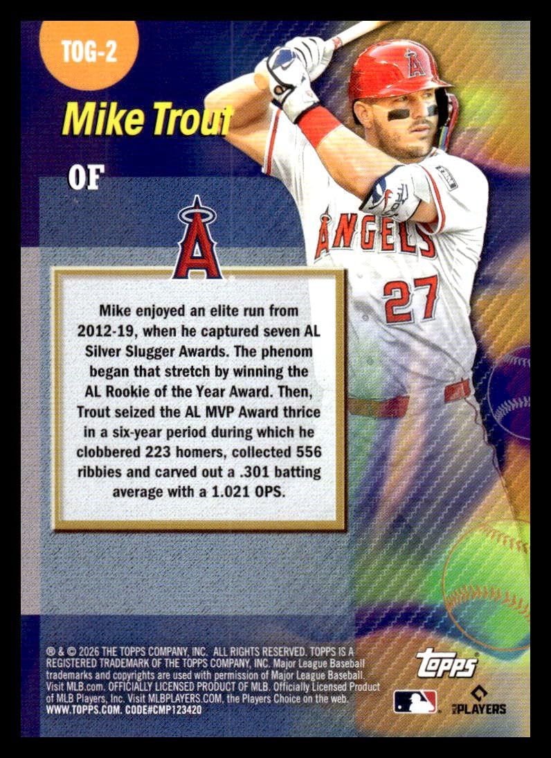 Amazon.com: 2026 Topps Titans of the Game #TOG-2 Mike Trout NM-MT