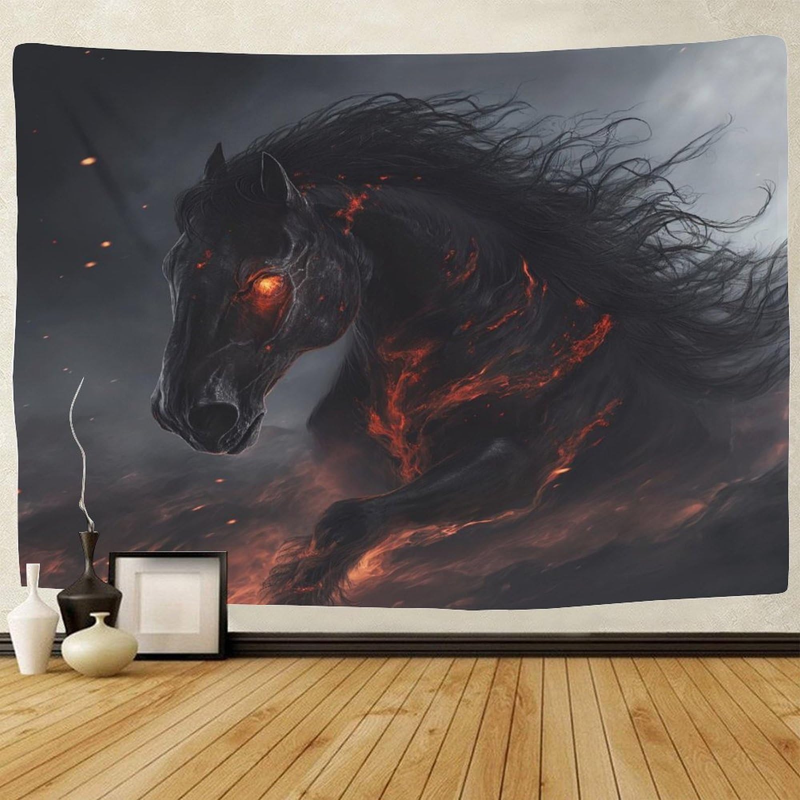 GWZOYTTDE Le cheval 3D Effet Tapisserie Art Mural Tapisserie Murales Tapisserie Murale Tissu Pour La Chambre À Coucher Le Salon Le Dortoir Tenture Murale 70cmx100cm