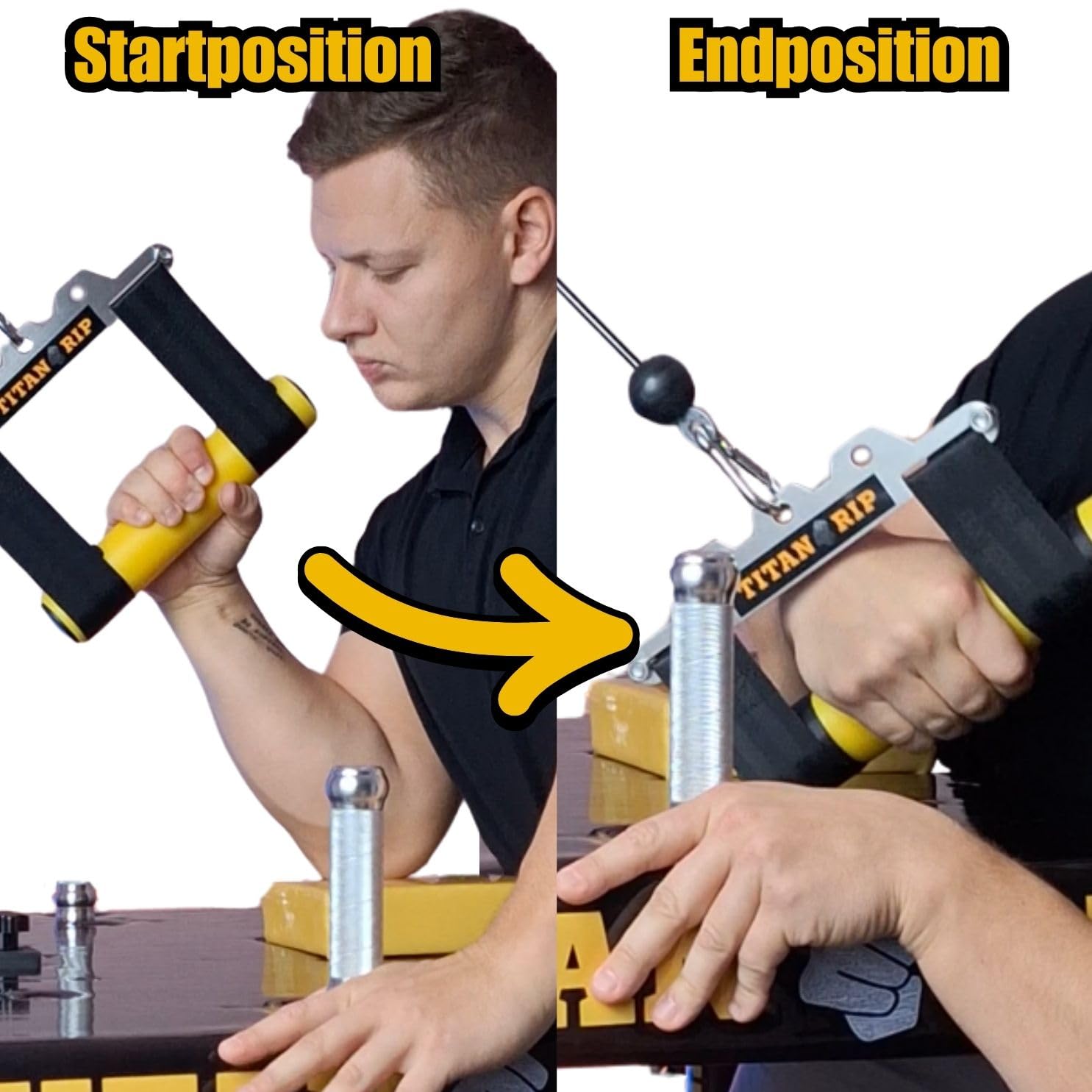 Wrist Wrench Wrist Roller | Finger & Handtrainer, Avambraccio per cavo | Armwrestling, bodybuilding, fisioterapia