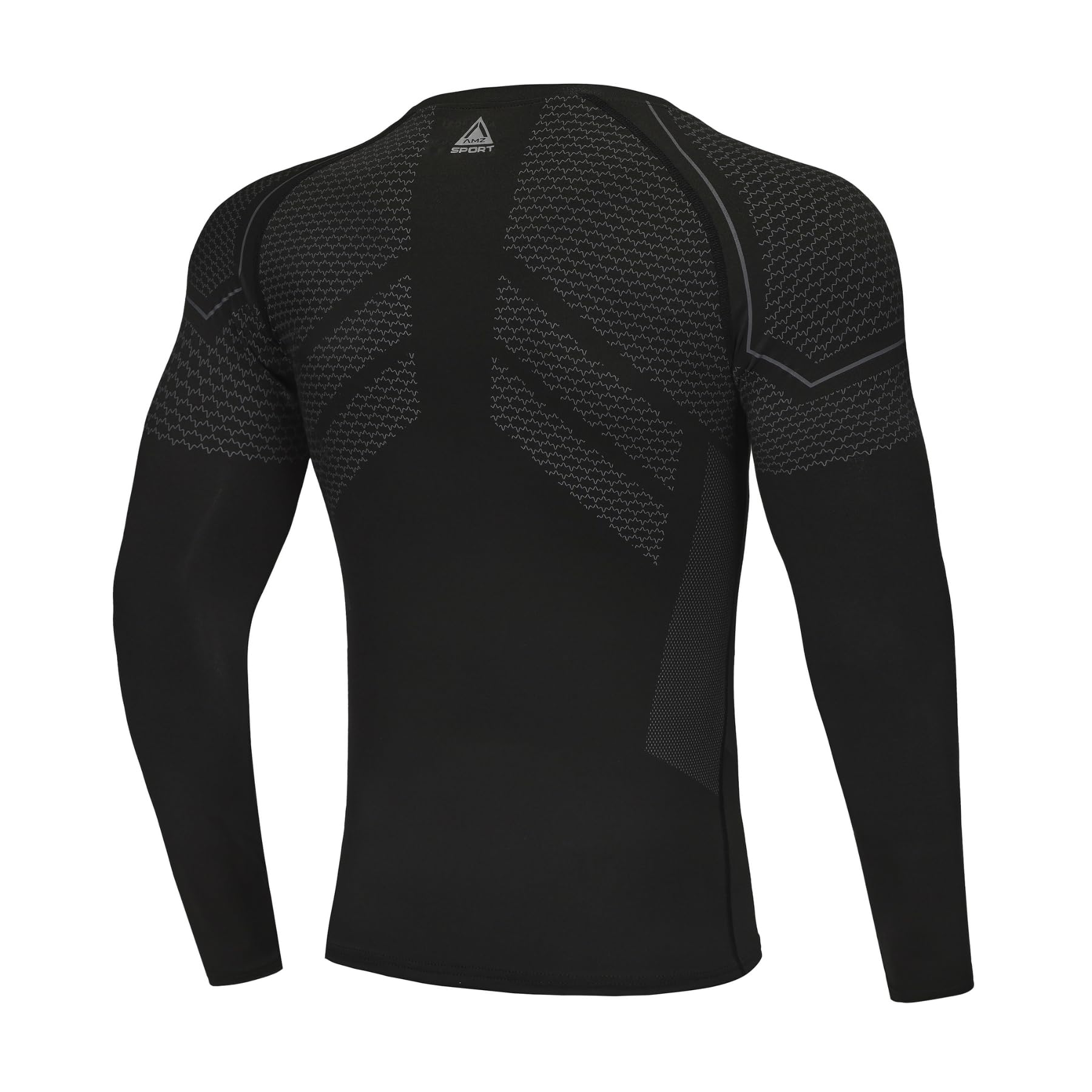 AMZSPORT Maglia Compressione Uomo Maglia Termica Manica Lunga Maglietta Palestra Compression Shirt Ciclismo Running Sportiva
