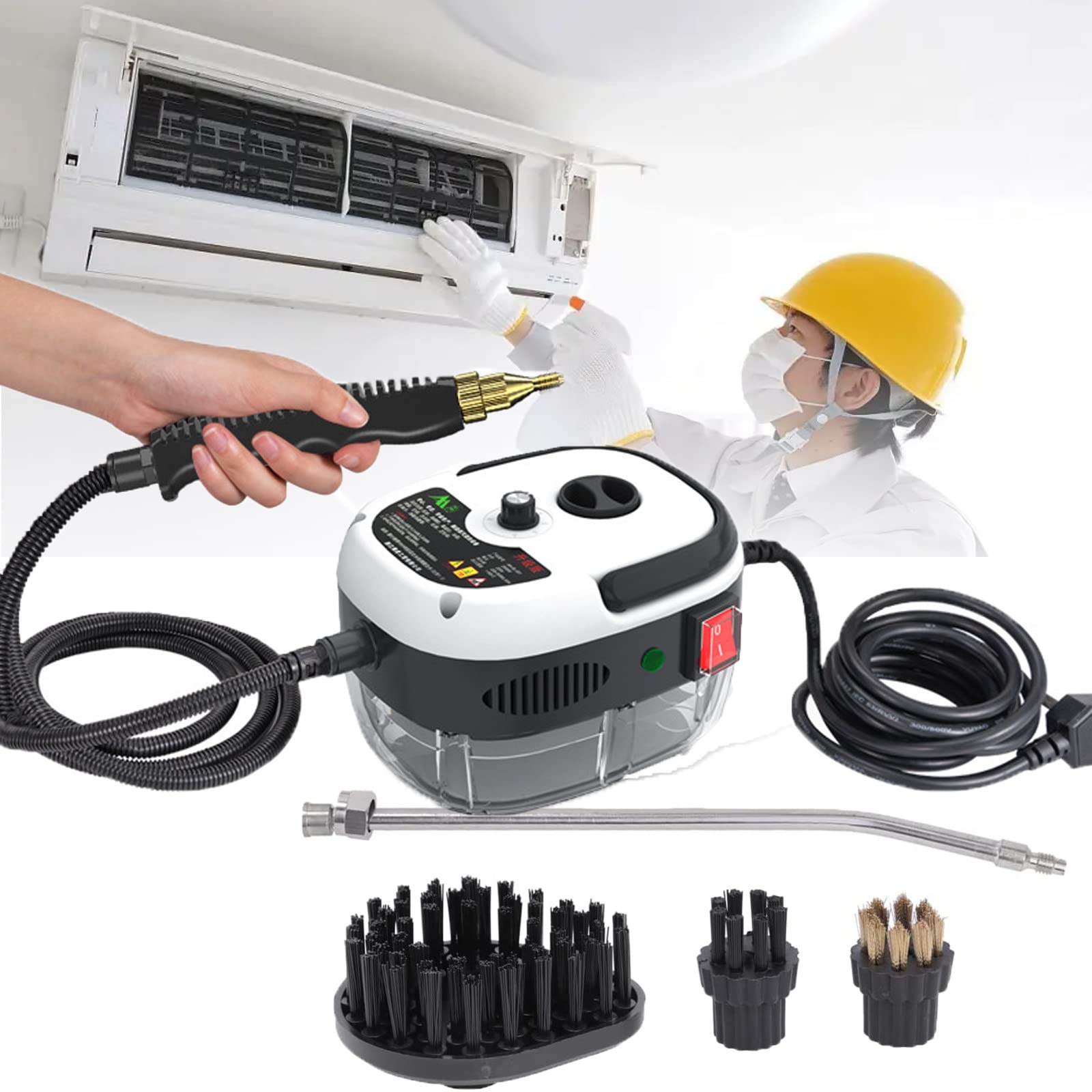 Máquina de Limpieza a Vapor portátil de Mano, Bombeo automático para Cocina, baño, Muebles, Coche, Asiento detallado,White