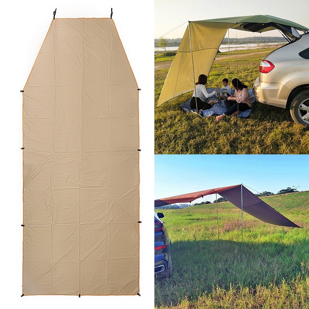Auvent Fourgon 280x380cm Vert - Tente Hayon Voiture, Imperméable UV - Camping, Van, SUV