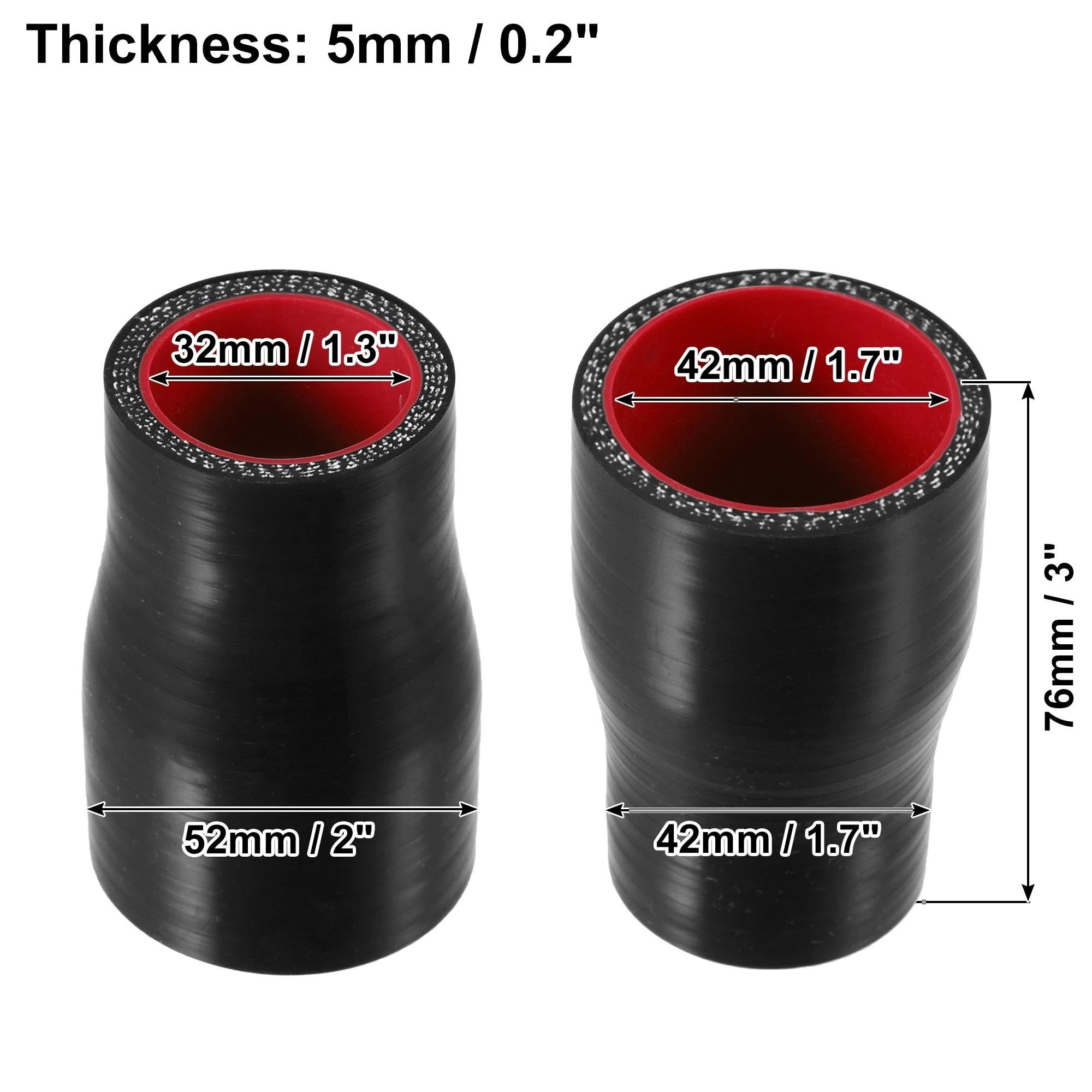 3PLY-Tuyau Droit En Silicone Pour Reoidisseur Intermédiaire, Longueur 76mm ID 32mm 38mm 40mm 42mm 45mm 50mm 51mm 54mm