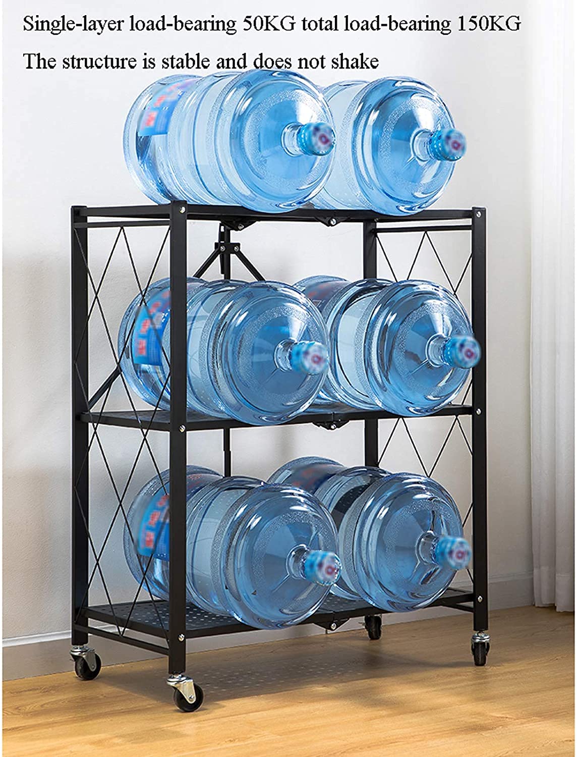 Rhyhorn Folding Kitchen Cart on Wheels for Chefs Outdoor Coffee Wine