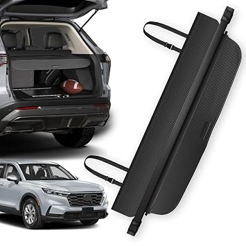 Cargo Cover for Honda CRV 2023-2025 2026, Retractable Trunk Cover | Extra Cover, Carbon Fiber Texture Ends, Rear Cargo Shield, Anti-Peeping Security Shade for Privacy, Crv Accessories