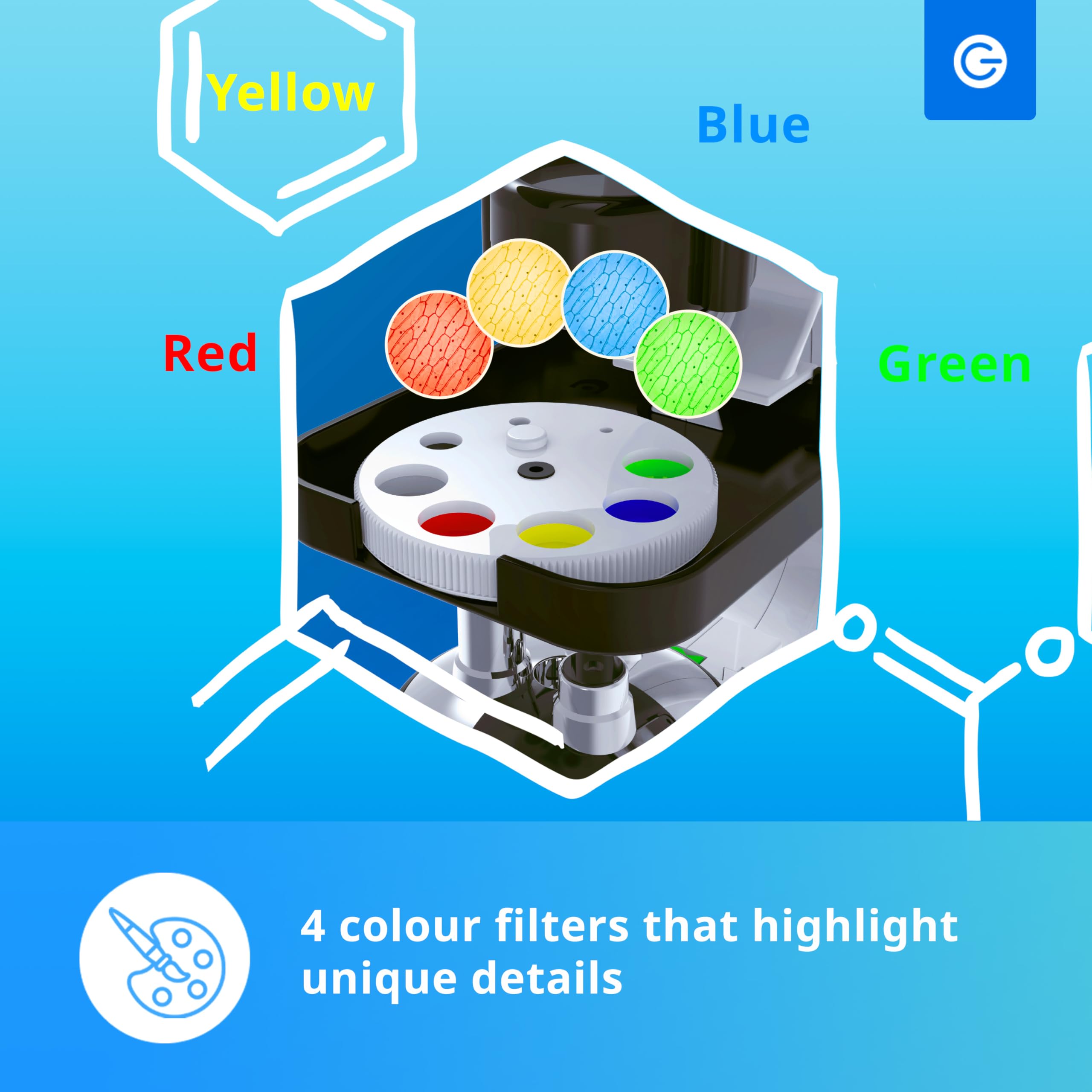 Silvergear Mikroskop dla dzieci, zestaw dla początkujących | gra edukacyjna, gęstość 200x, 600 x i 1200 x | LED, profesjonalny mikroskop biologiczny, w zestawie 29 akcesoriów, 14 x 8 x 22 cm, biały