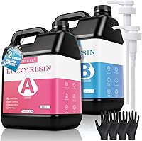 Epoxy Resin 2Gallon - Crystal Clear Epoxy Resin Kit - No Yellowing No Bubble Art Resin Casting Resin for Art Crafts, Jewelry Making, Wood & Resin Molds(1 Gallon x 2)