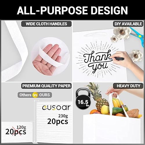 Miniatura 3 de EUSOAR Shopping Bags For Boutique, 30pcs Craft Bags with 3 sizes, Gift Bags, Business Packaging Bags, Handmade DIY Bags, Kraft Bags, Wedding Bags,