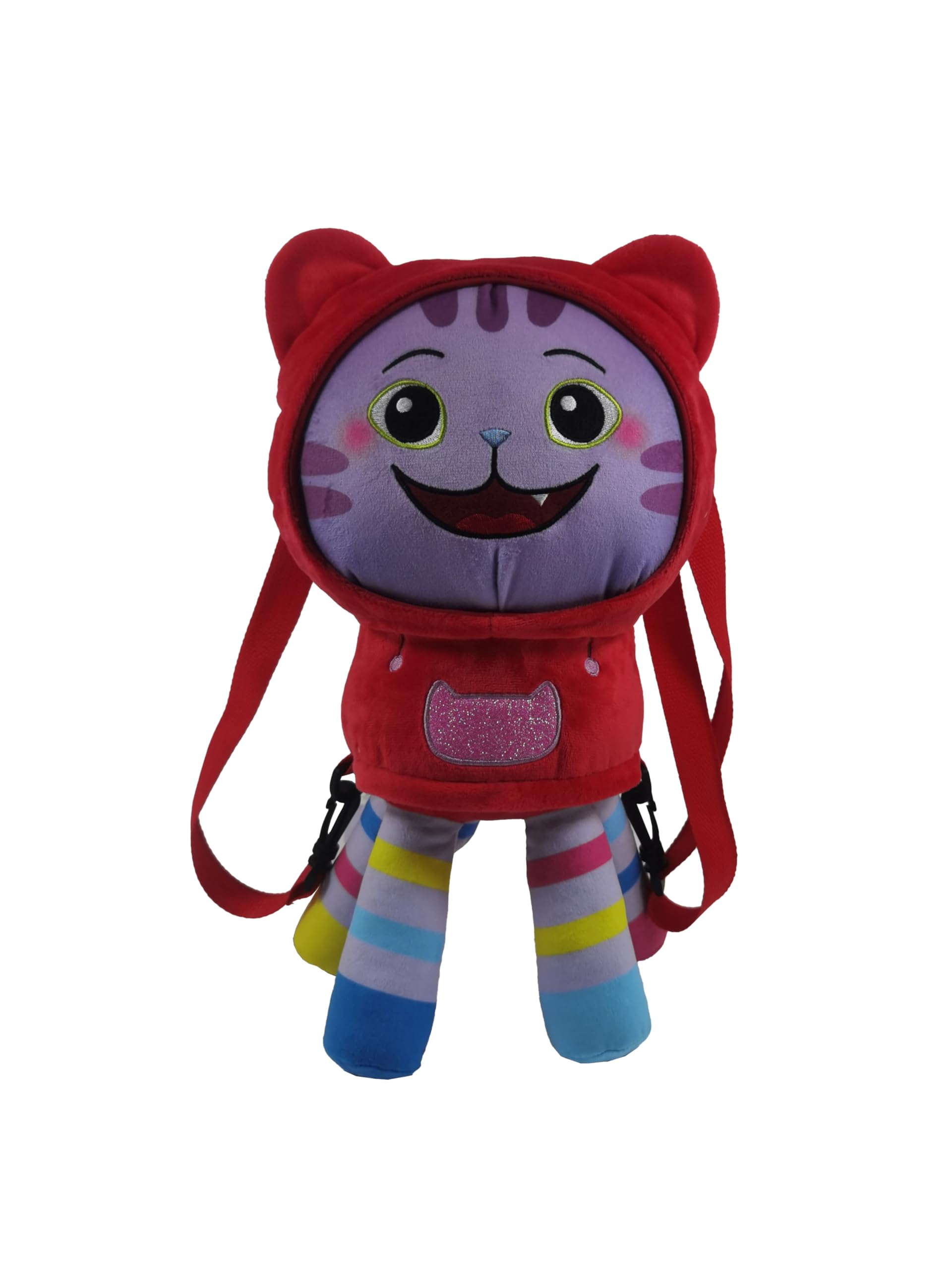 CyP Brands Gabby Kids DJ Design Plush Hood Backpack with Adjustable and Removable Straps Multicoloured Official Product Colourful Estandar Casual