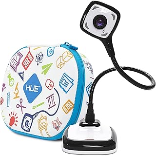 HUE HD Pro: Câmara de documentos USB flexível (câmara preta com capa branca)