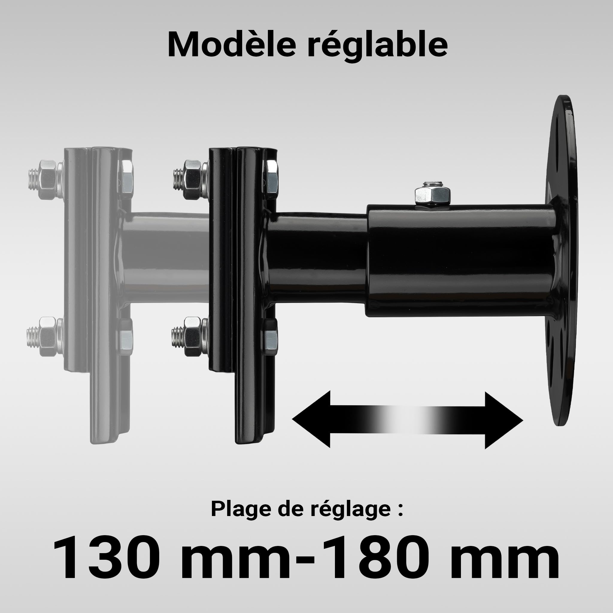 Wiltec Logement de cric de Levage pour Support de Roue de Secours arrière – en Acier – Réglable de 5 à 6,75" – Support de cric pour Tout-Terrain et 4x4