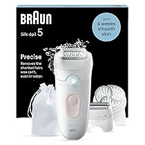 Braun Silk-épil 5- Epilatore Elettrico Donna Per Una Epilazione Semplice, Wet & Dry, Pelle Liscia a Lungo, Con Testine Per Rasoio Elettrico Donna, Idea Regalo, 5-060, Bianco, Rosa