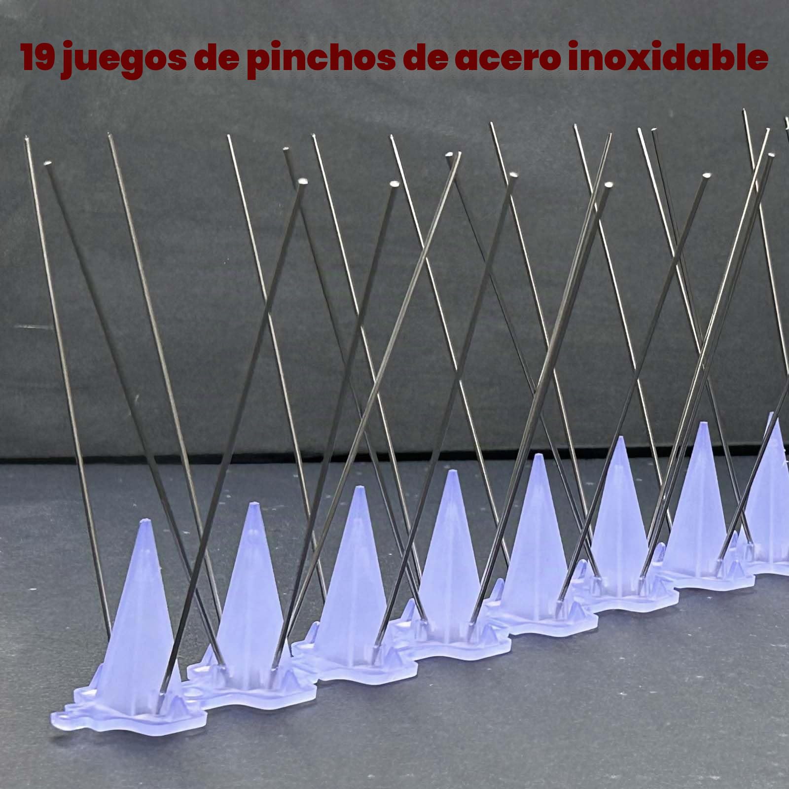 Tiras de picos para pájaros para cercas, picos altos de acero inoxidable de 4.3 pulgadas para mantener detenidos las palomas, gaviotas o animales, valla disuasoria de ardillas y zorros de gato