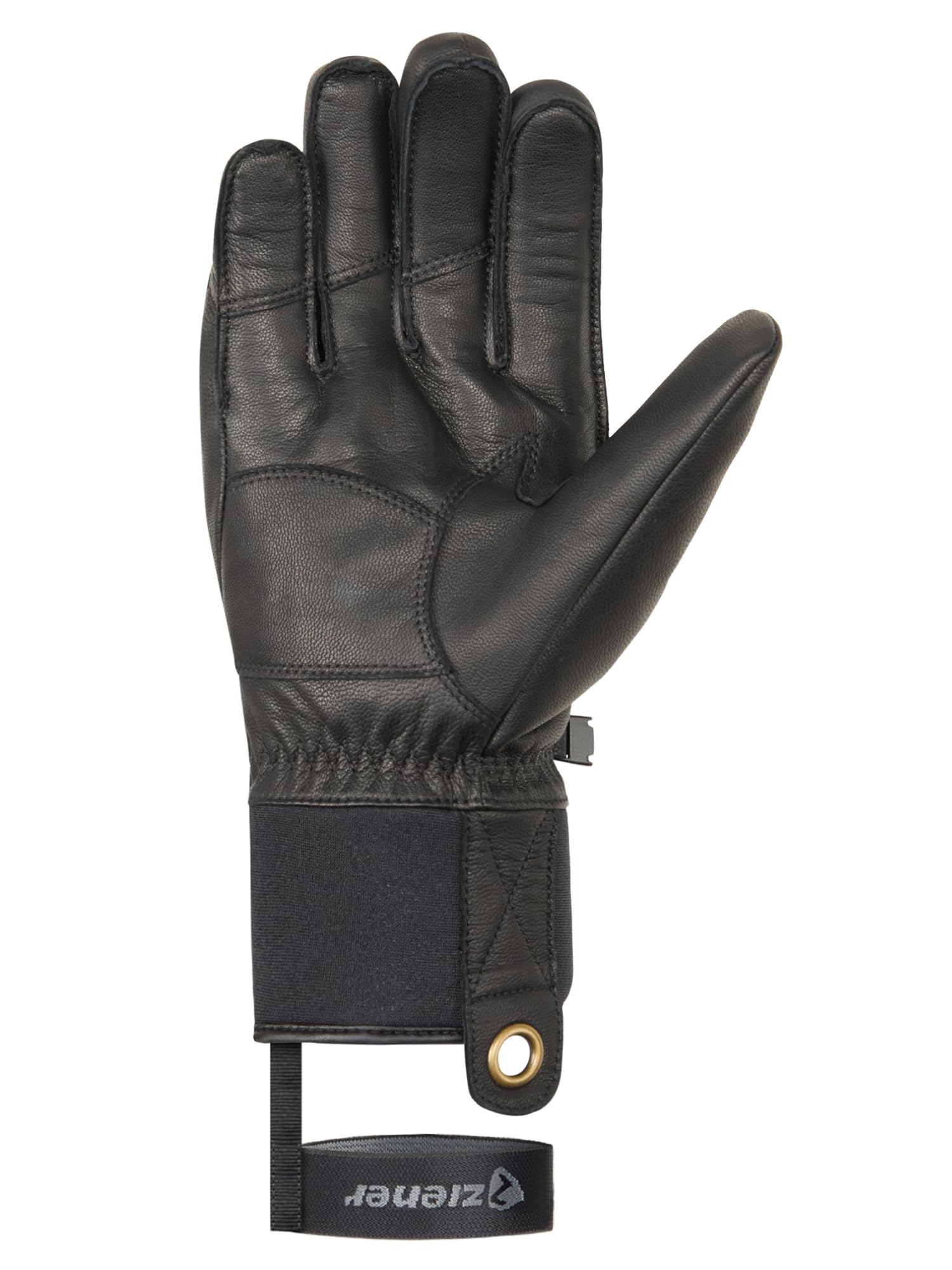 Ziener Guanti da sci da uomo GISMON-Z per sport invernali | Primaloft, pelle, touch, nero, 7,5