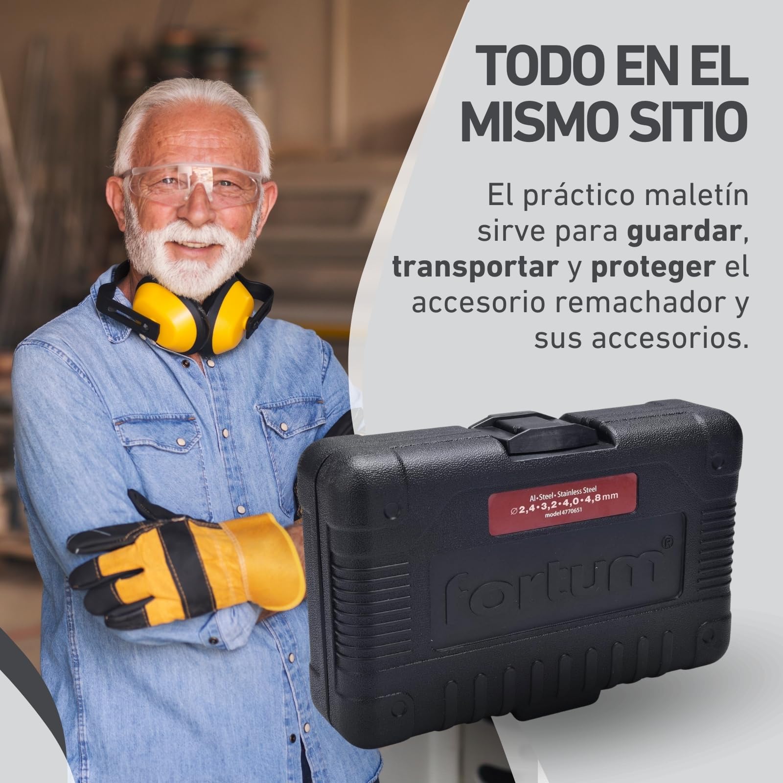 Accesorio para Remachadora para Taladro y Atornillador | Herramienta de Remachado para Aluminio, Acero y Acero Inoxidable | Adaptador para Remaches de 2,4-4,8 mm | Pistola de Remaches Adaptador