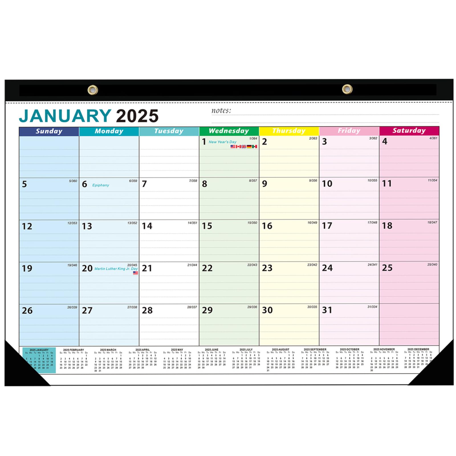 HdFShJjH 2025-2026 Wall Calendar, Desk Calendar from January 2025 to June 2026, 18 Months Calendar Desktop Calendar for Planning Use for Home or Office, 43 x 30.5 cm/17 x 12 inch (Colorful)