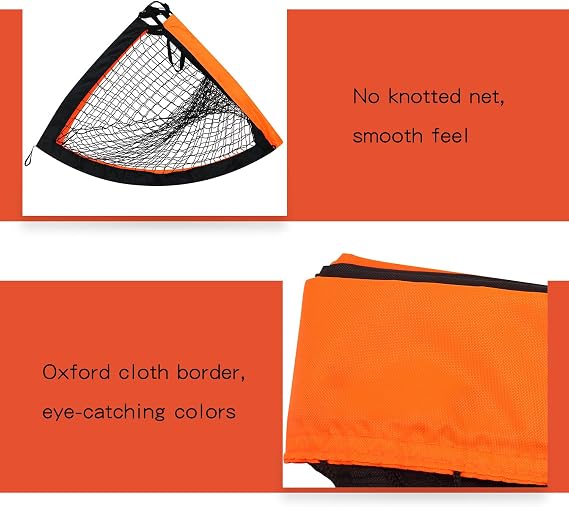 2 Pack 4 x 3 Size Portable Kid Soccer Goals for Backyard, Indoor and Outdoor Pop Up Soccer Goals, Orange, Theresduet