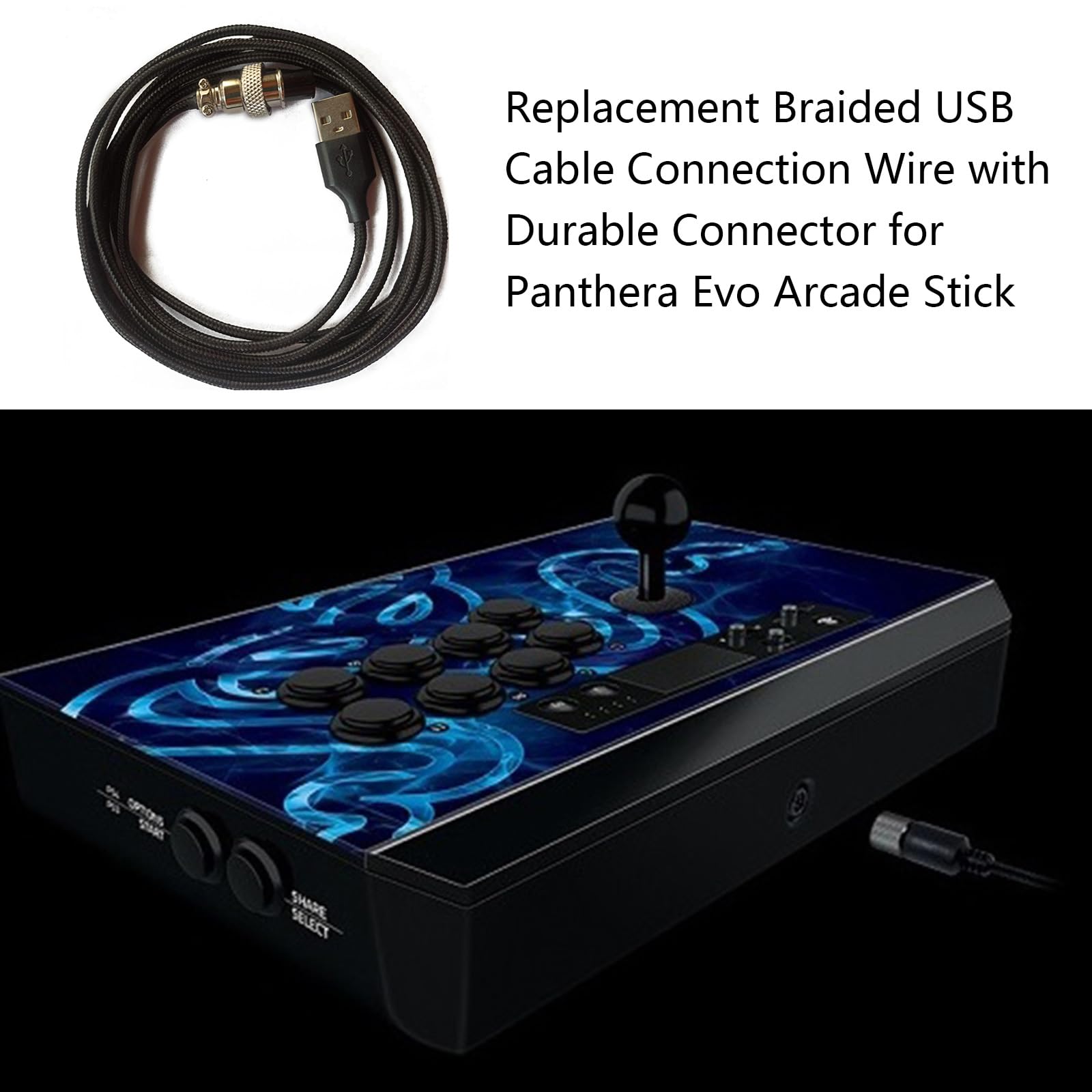 Cable de conexión USB trenzado de repuesto con conector para Panthera Stick Cable USB trenzado de repuesto