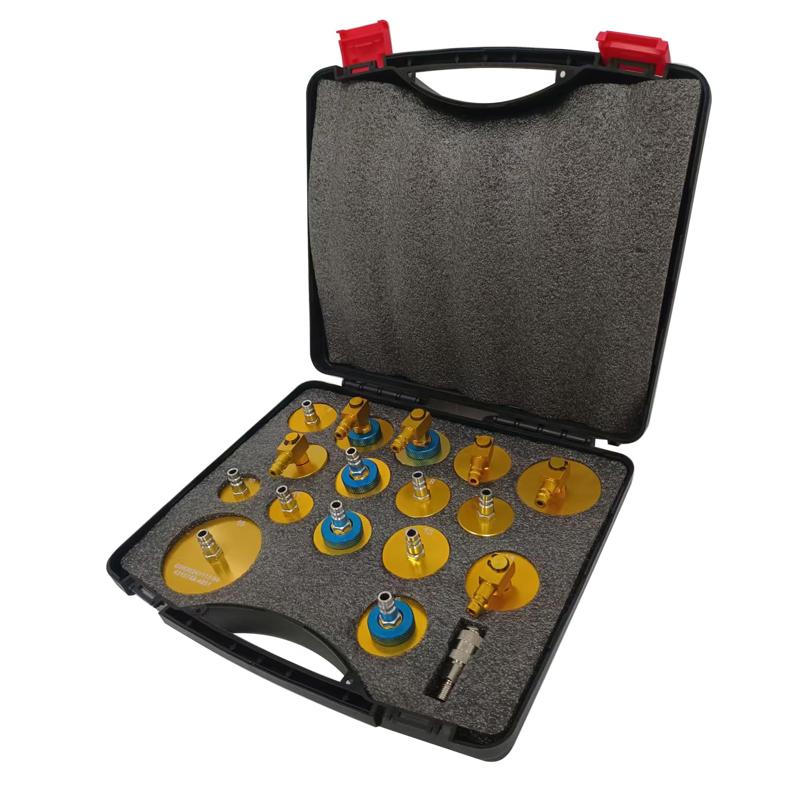 17 Pezzi Adattatore per Spurgo Freni - Adattatore spurgo Freni Auto, per Spurgo Liquido Freni Manuale, Pneumatico, Elettrico (con Snodo Rapido) - Oro